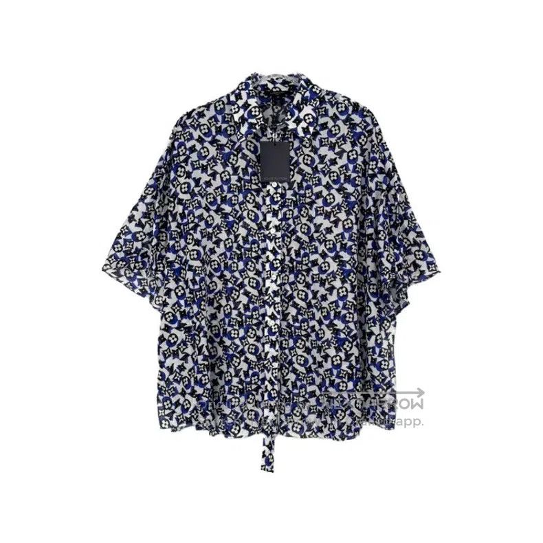 Louis Vuitton Louis Vuitton Blue shirt with full logo shirt Size XS / US 0-2 / IT 36-38 - 1 Thumbnail
