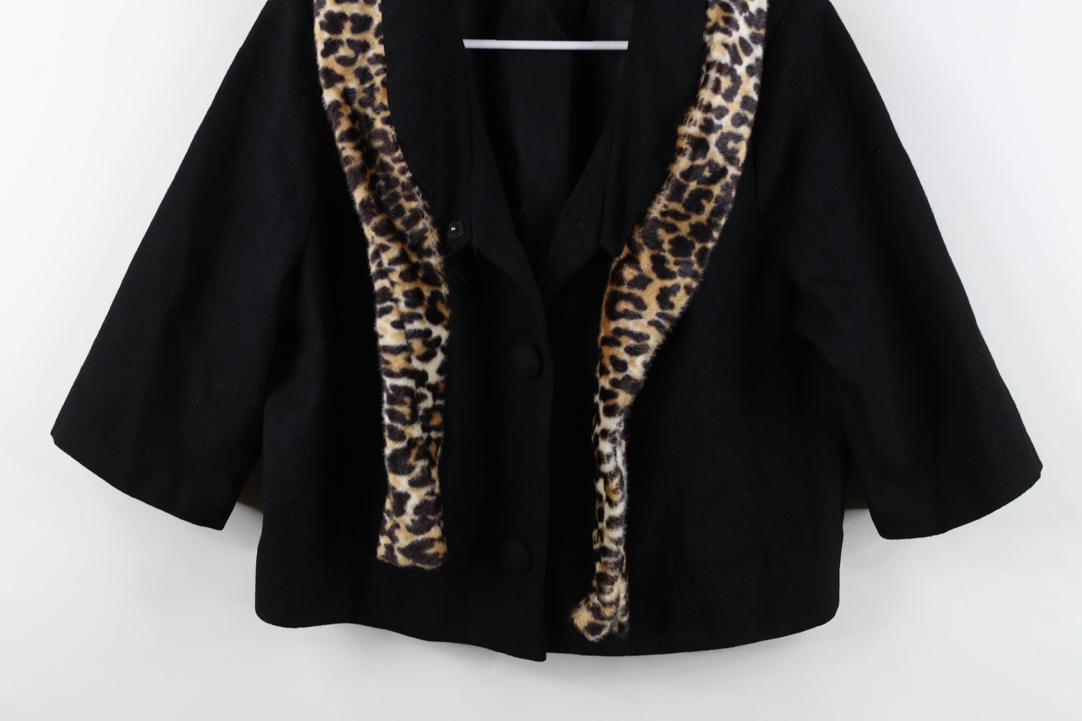 Vintage Vintage 50s Rockabilly Cheetah Trim Blazer Jacket USA Size XL / US 12-14 / IT 48-50 - 3 Thumbnail