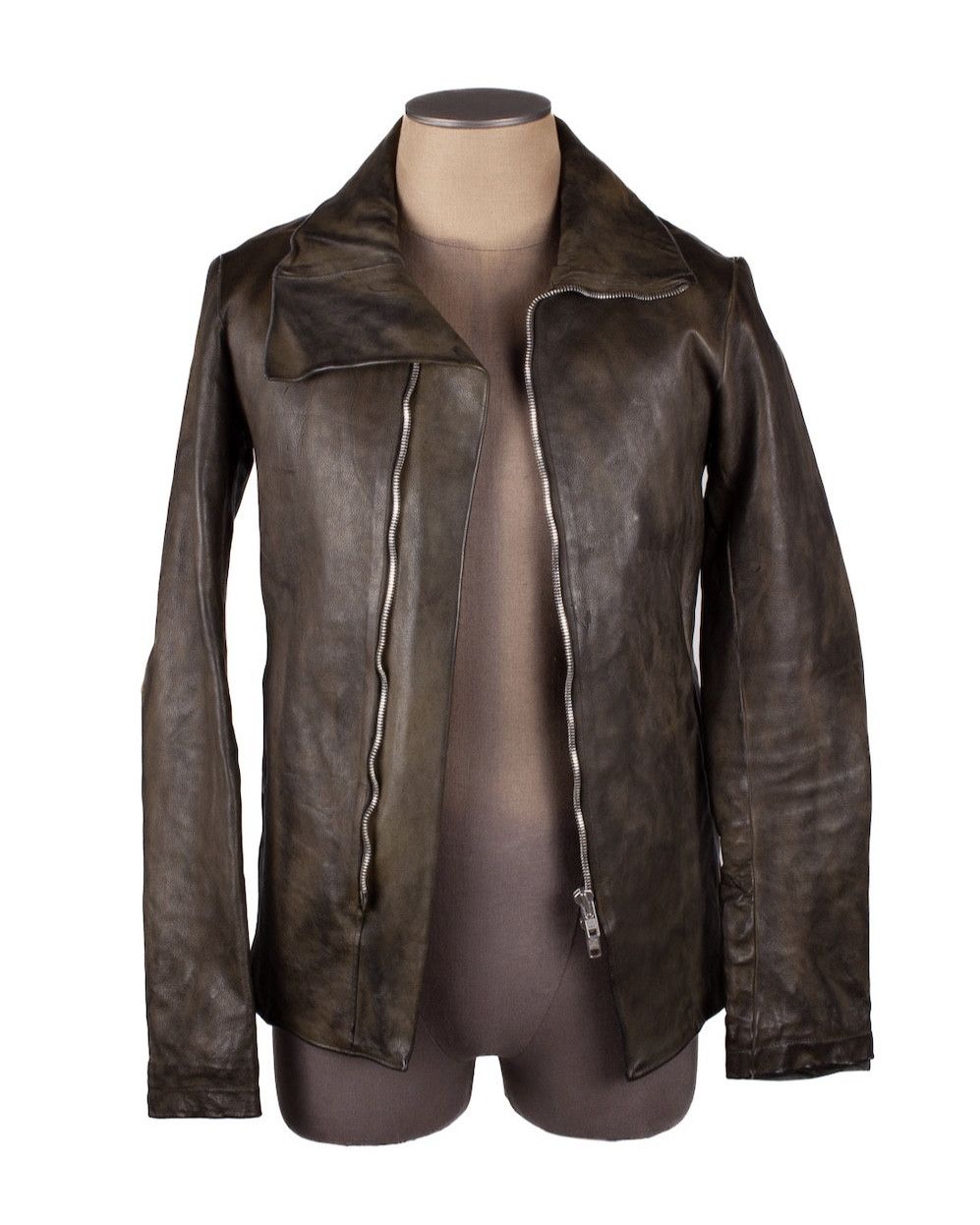 image of A Diciannoveventitre A1923 Dark Color Leather Jacket, Men's (Size Medium)