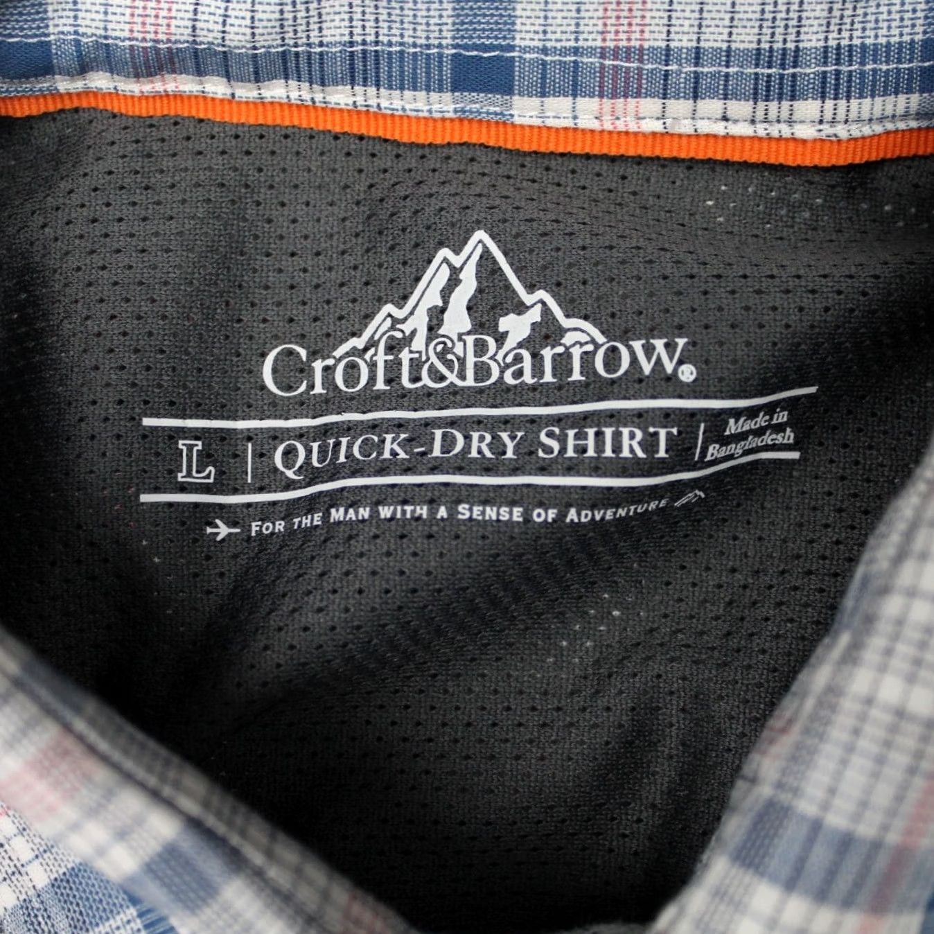 Croft & Barrow Croft & Barrow Shirt Mens Large Blue/Pink/White Quick-Dry Cotton Stretch S/S Plaid Button-Up Casual/Workwear Size US L / EU 52-54 / 3 - 7 Thumbnail