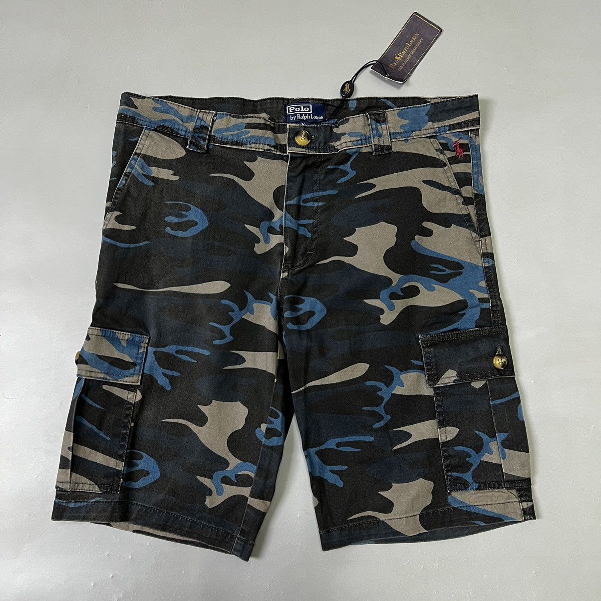 Vintage Polo Ralph Lauren camo Cargo Shorts NEW with tags