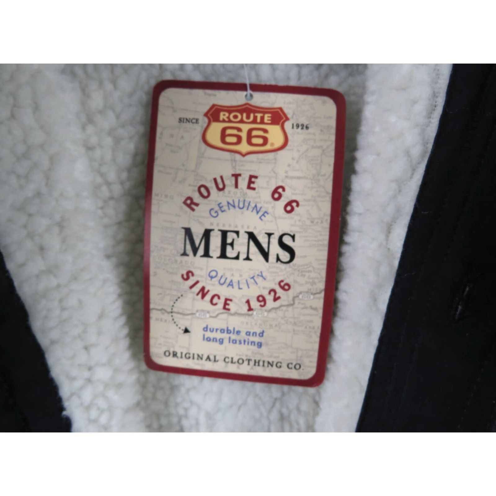 Route 66 VINTAGE Route 66 Jacket Denim Black Mid-Length Unisex Adults Small Buttons Lined 90s Winter Coat Size US S / EU 44-46 / 1 - 4 Thumbnail