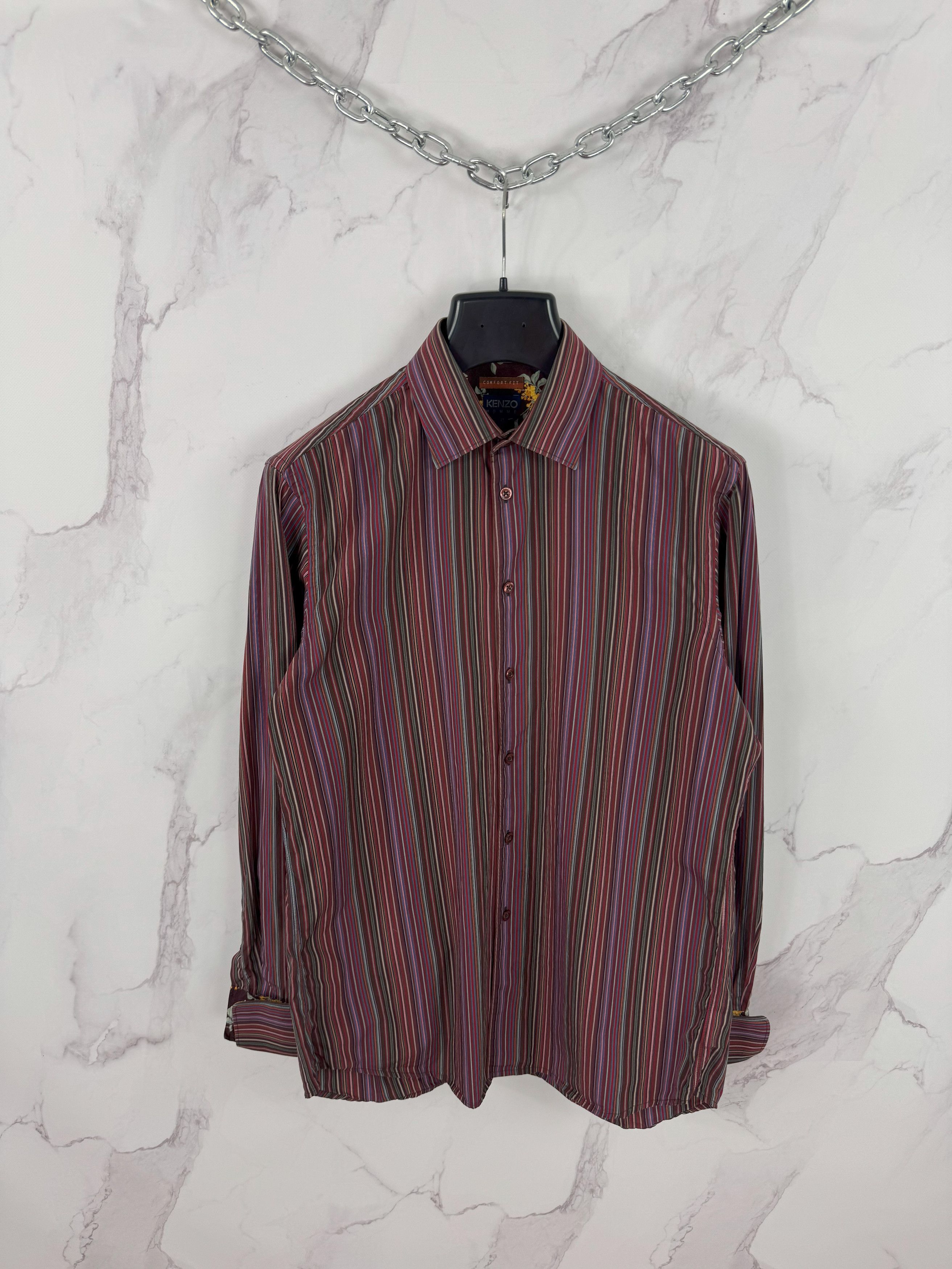 トップス 80s 90s KENZO HOMME stripe shirt FRANCE Designer × Kenzo × Vintage Vintage 90s Kenzo Homme Designer