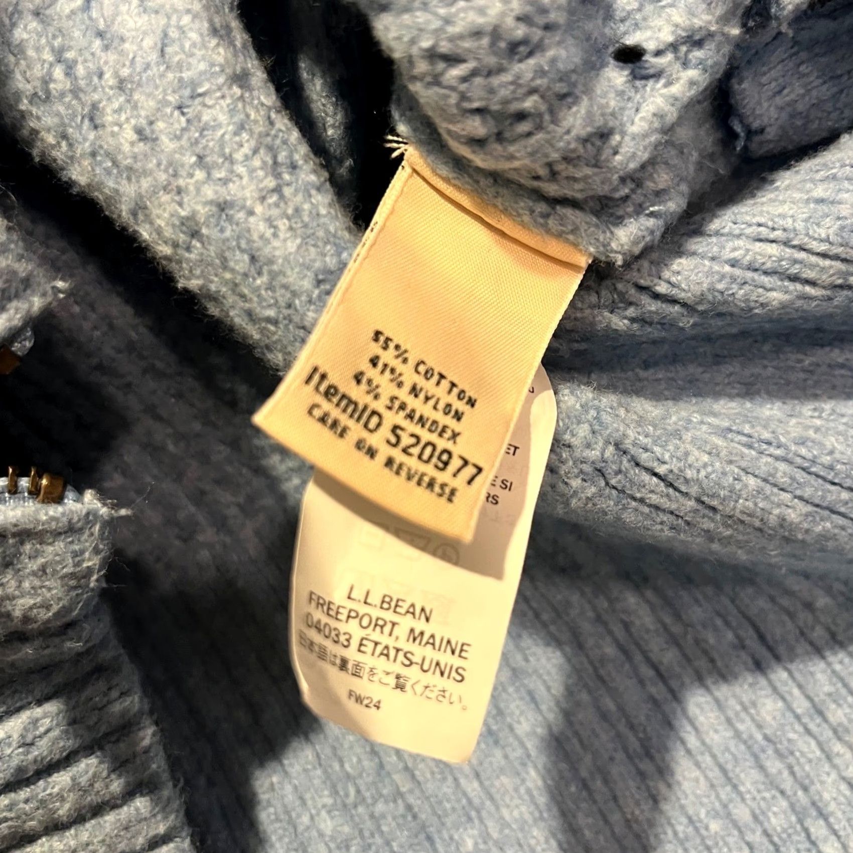Vintage L.L. Bean Women Waffle Knit Turtleneck Pullover Side Zip Sweater Blue Large Size L / US 10 / IT 46 - 4 Thumbnail