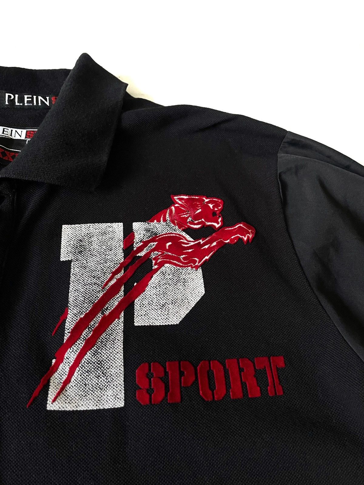 Philipp Plein Philipp Plein Sport Black Polo Size XXL Big Logo Luxury Size US XL / EU 56 / 4 - 4 Thumbnail