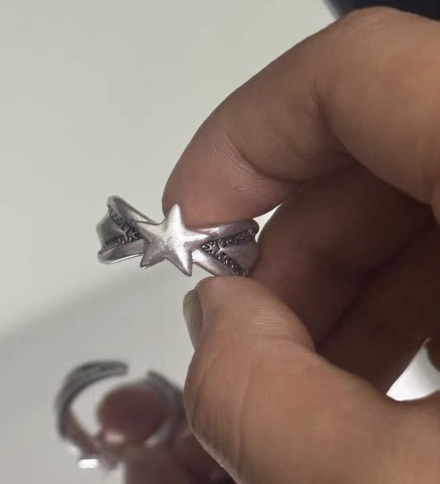 Japanese Brand × Jewelry 2000s y2k retro vintage matte star adjustable ring Size ONE SIZE - 4 Thumbnail