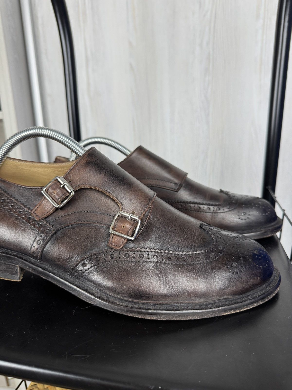 Jeckerson Jeckerson dark brown Italian double monk leather shoes Size US 10 / EU 43 - 4 Thumbnail