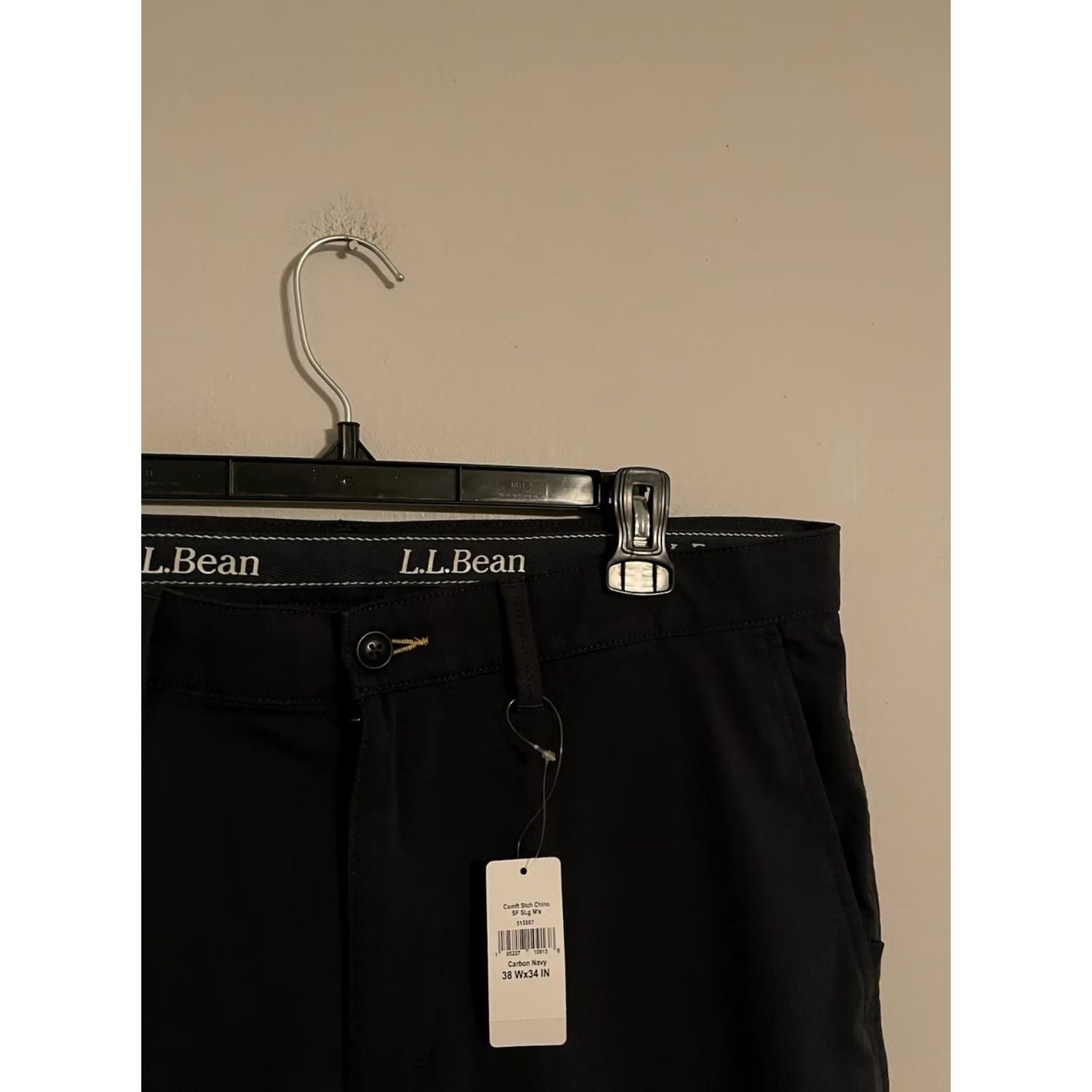 Vintage L.L. Bean Comfort Stretch Chino Pants Carbon Navy Blue Mens 38x34 Slim/Regular 34in Inseam Cotton Stretching Clean NWT Size US 38 / EU 54 - 2 Thumbnail