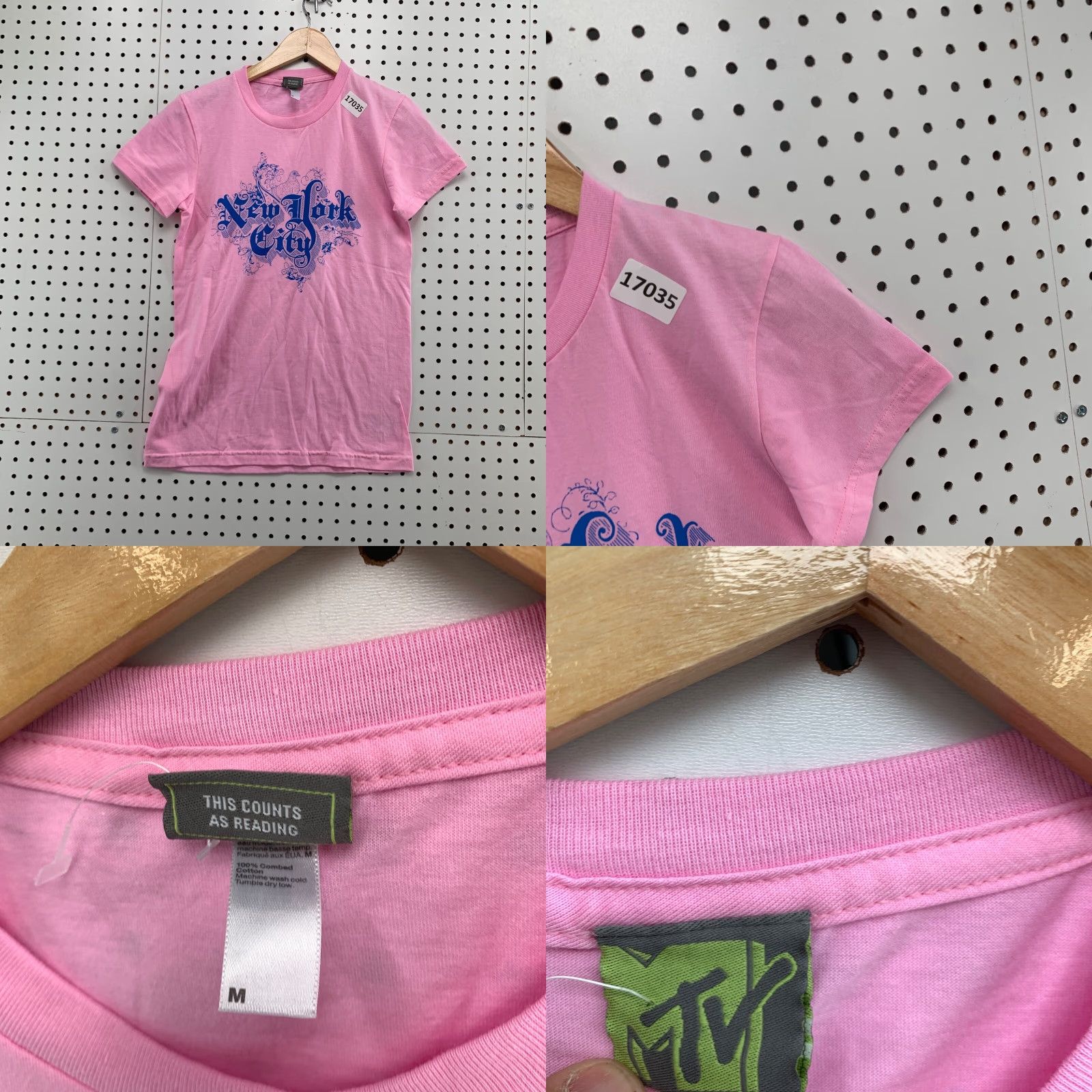 Pinko MTV Pink Shirt Womens Medium New York City Graphic Short Sleeve Ladies Top 16X25 Size M / US 6-8 / IT 42-44 - 8 Thumbnail