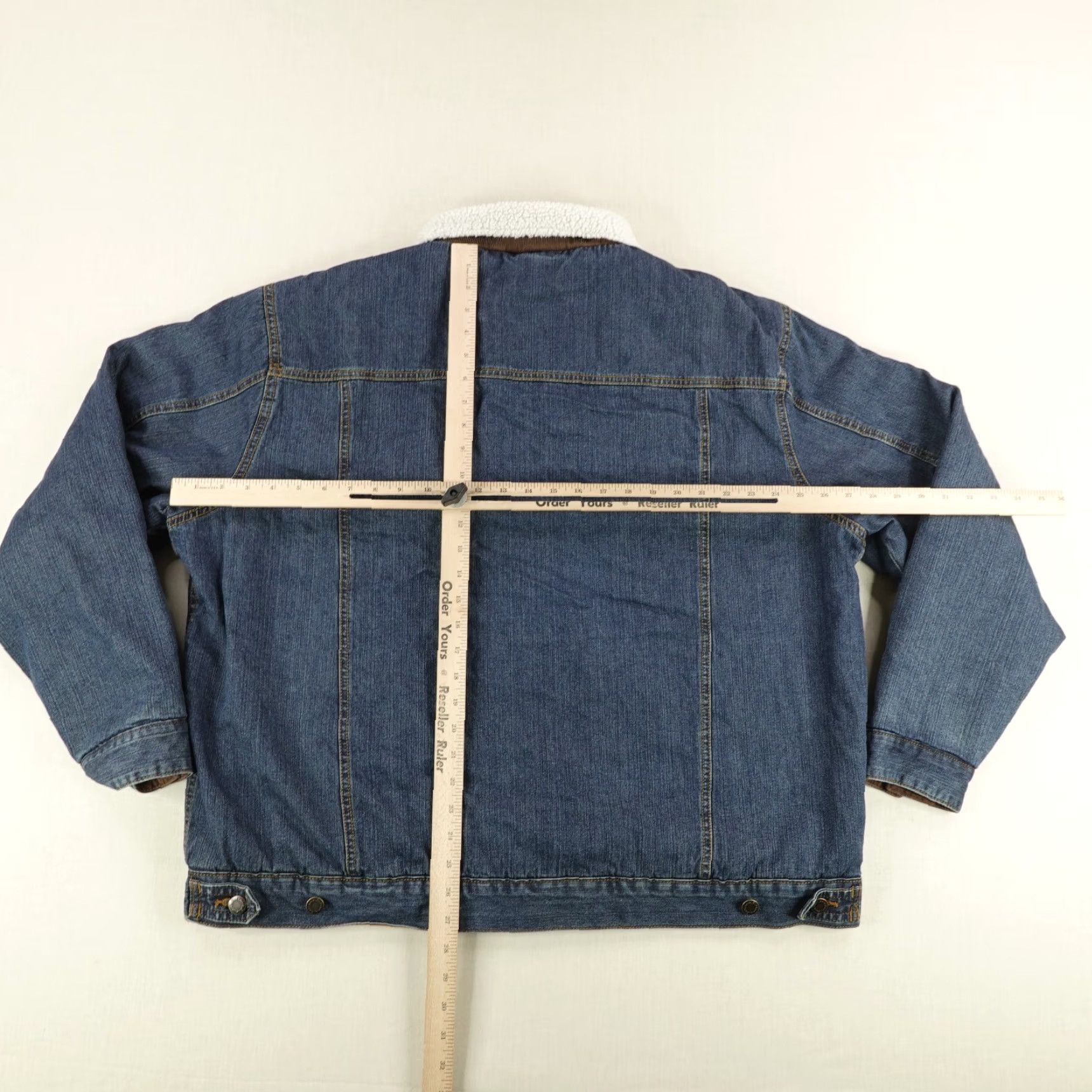 Wrangler VINTAGE Wrangler Jacket Mens XL Blue Denim Jean Sherpa Lined Western Chore Work Coat Size US 36 / EU 52 - 7 Thumbnail