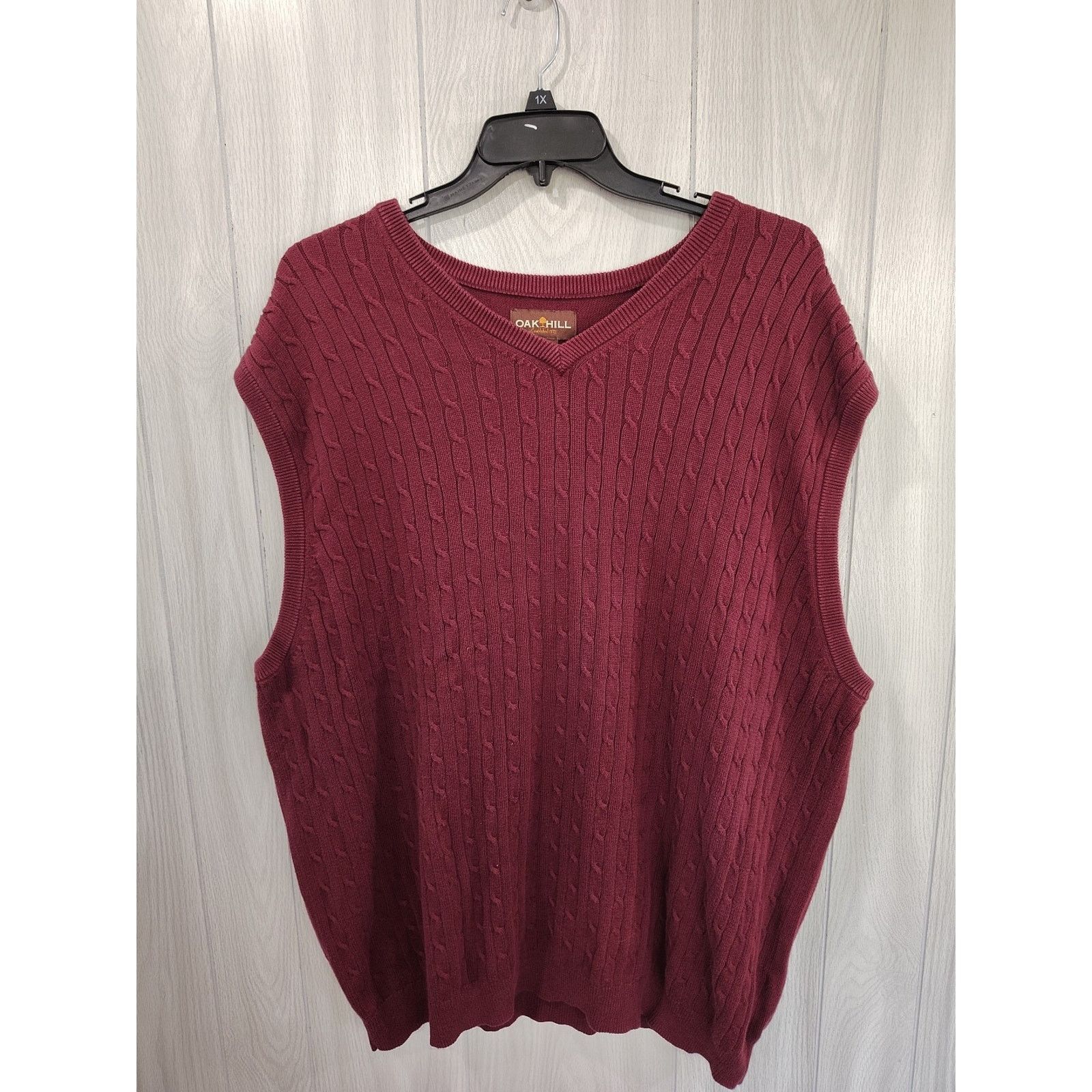 The Unbranded Brand Men's Oak Hill Cable Knit Sweater Size 2xl Burgundy Preppy Size US XXL / EU 58 / 5 - 1 Thumbnail