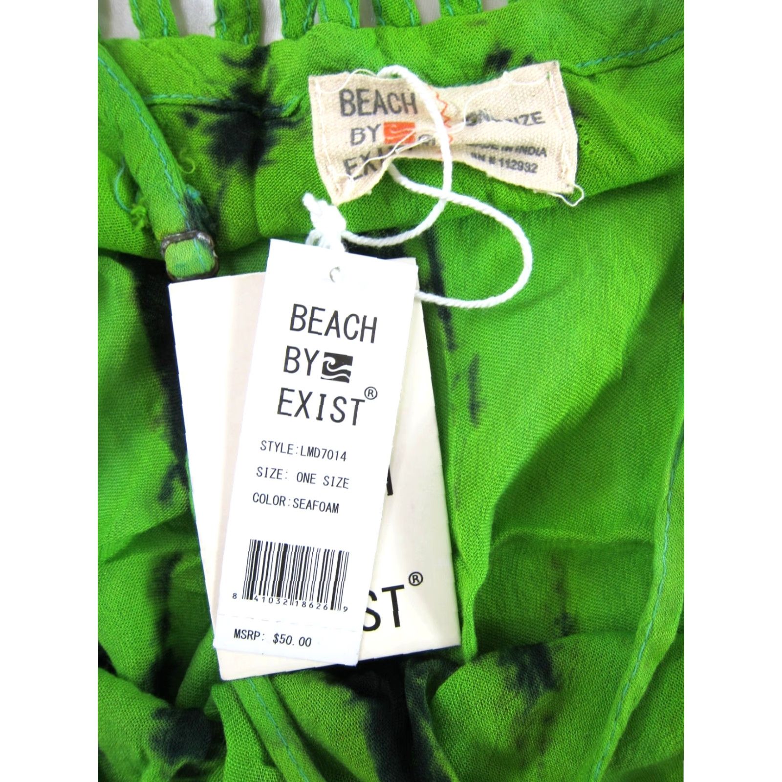 Vintage NWT Beach By Exist Rayon Seafoam Red Green Tie Dye Long Maxi Tank Dress One Size Size ONE SIZE - 3 Thumbnail