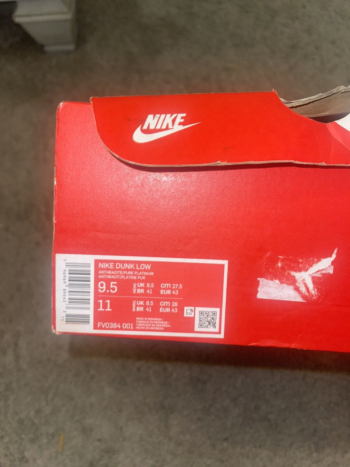 Nike Nike Dunk Low Anthracite Size US 9.5 / EU 42-43 - 7 Thumbnail