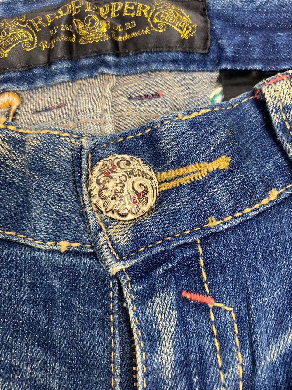 Ed Hardy red pepper x ed hardy bootcut flare denim nice design Size 32" / US 10 / IT 46 - 11 Thumbnail