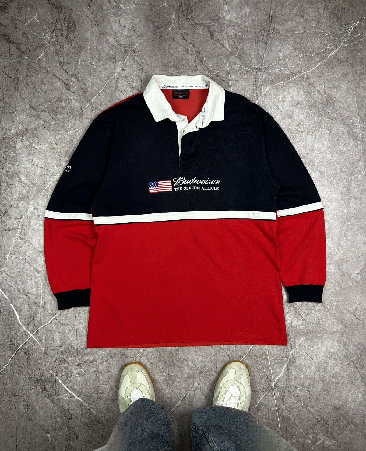 Budweiser × Cotton Traders Vintage Budweiser rugby shirt Size US L / EU 52-54 / 3 - 2 Thumbnail