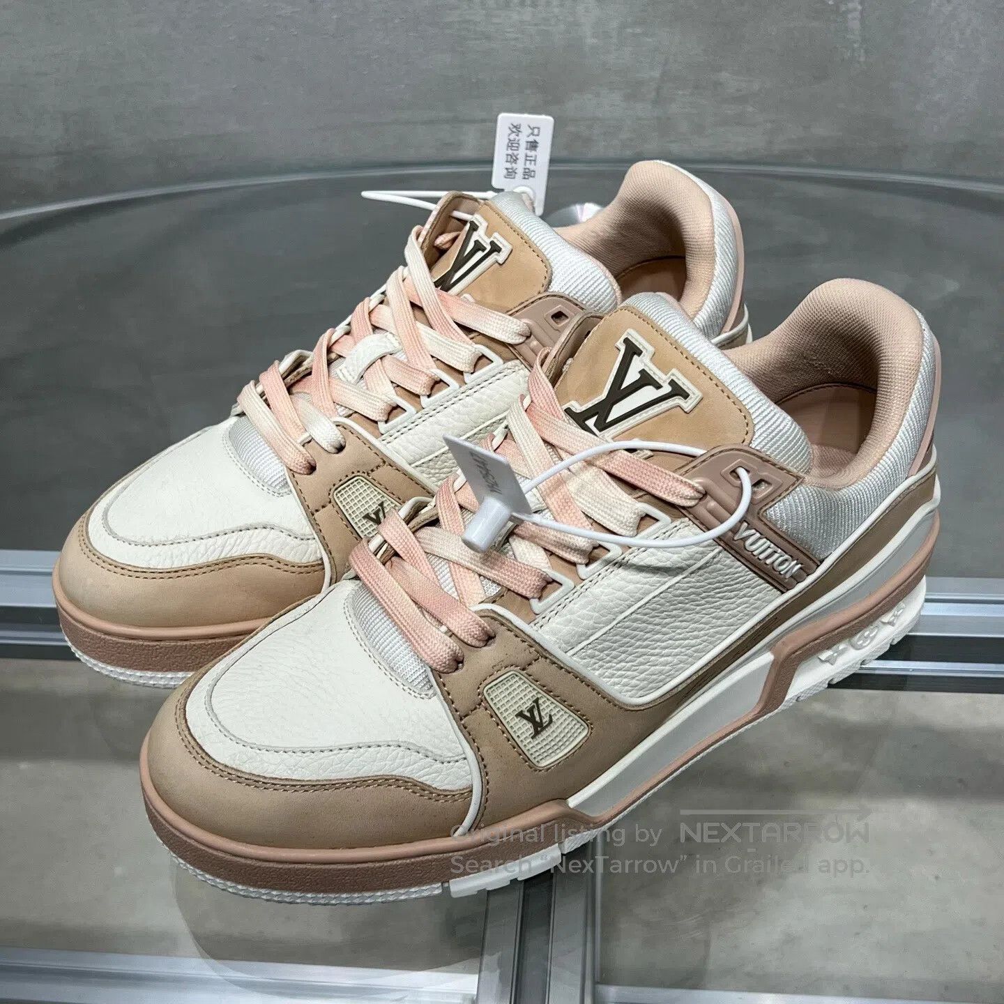 Louis Vuitton Louis Vuitton trainer white pink shoes Size US 8 / IT 38 - 1 Thumbnail