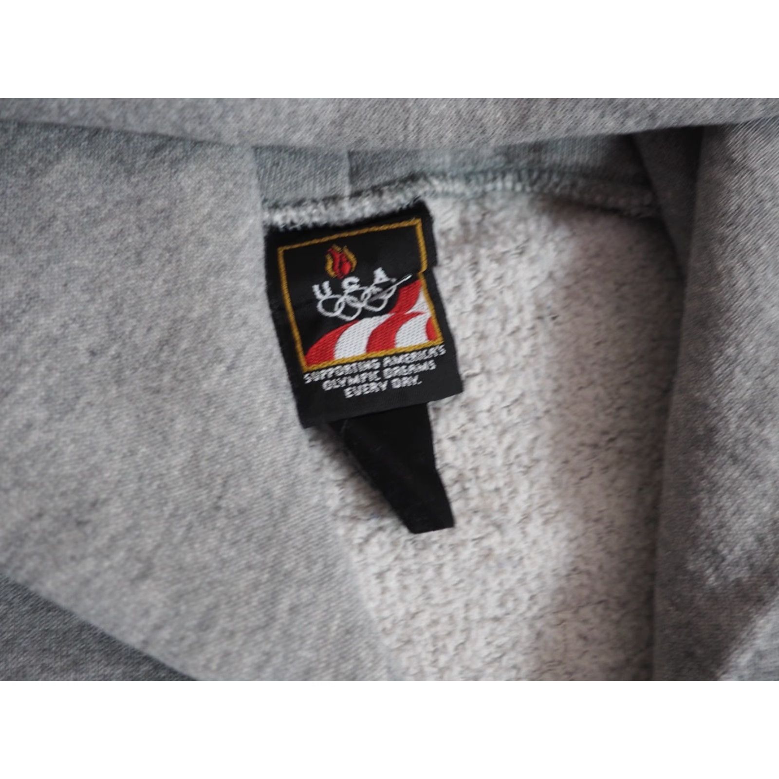 Vintage VTG 90s Penneys USA Olympics Team Heather Gray Full Zip Hoodie Sweatshirt 2XL Men's Hooded Fleece Cotton Embroidered Logo 90s Vintage Size US XXL / EU 58 / 5 - 4 Thumbnail