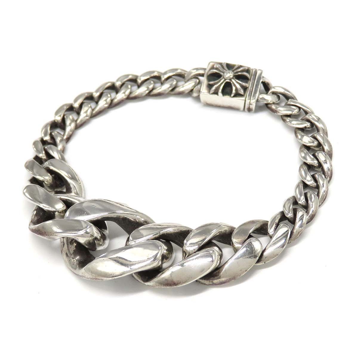 image of Chrome Hearts Tapered Classic Link Bracelet in Silver, Men's