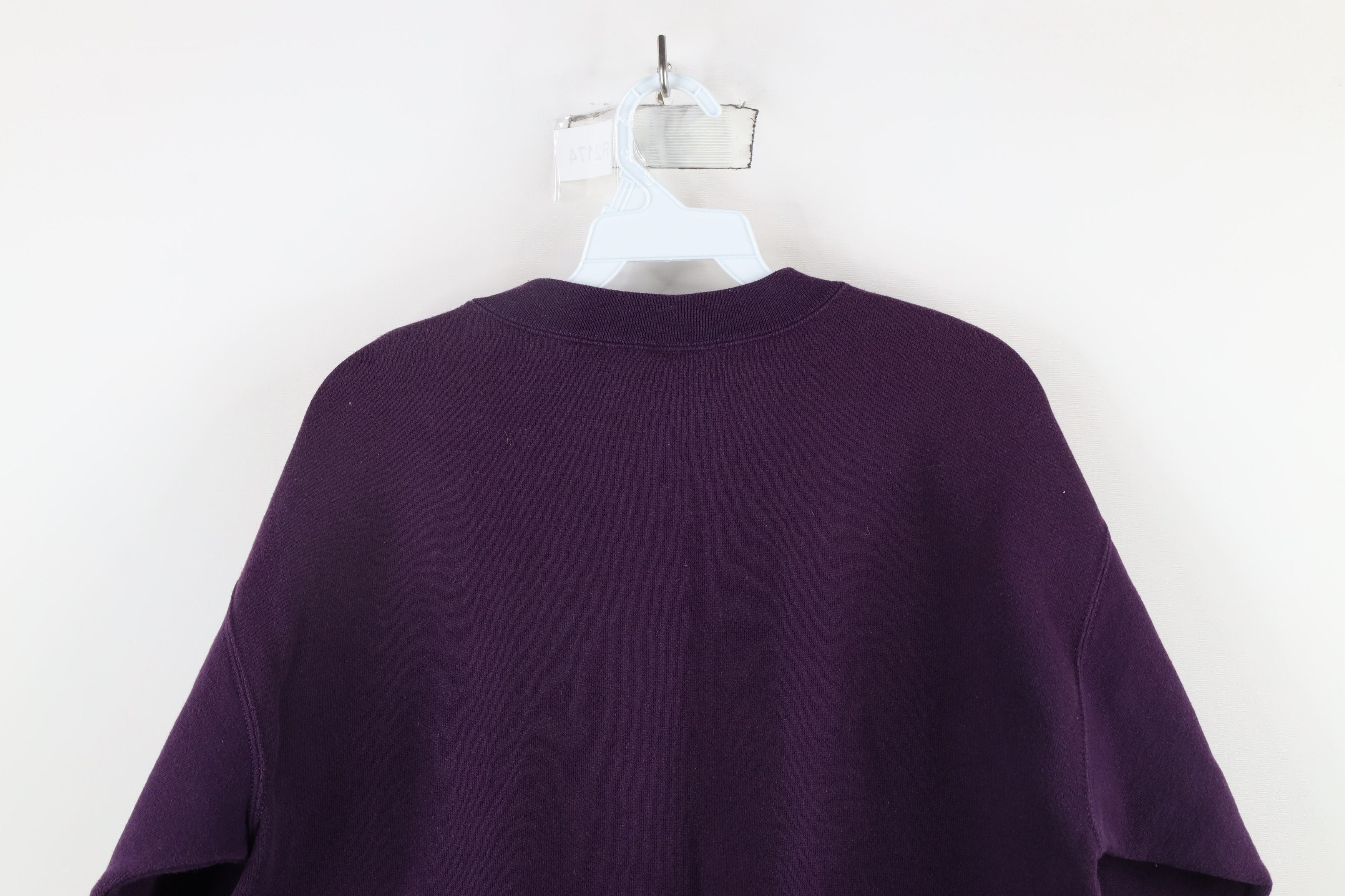 Vintage Vintage 90s Streetwear Blank Sweatshirt Purple USA Size L / US 10 / IT 46 - 11 Thumbnail