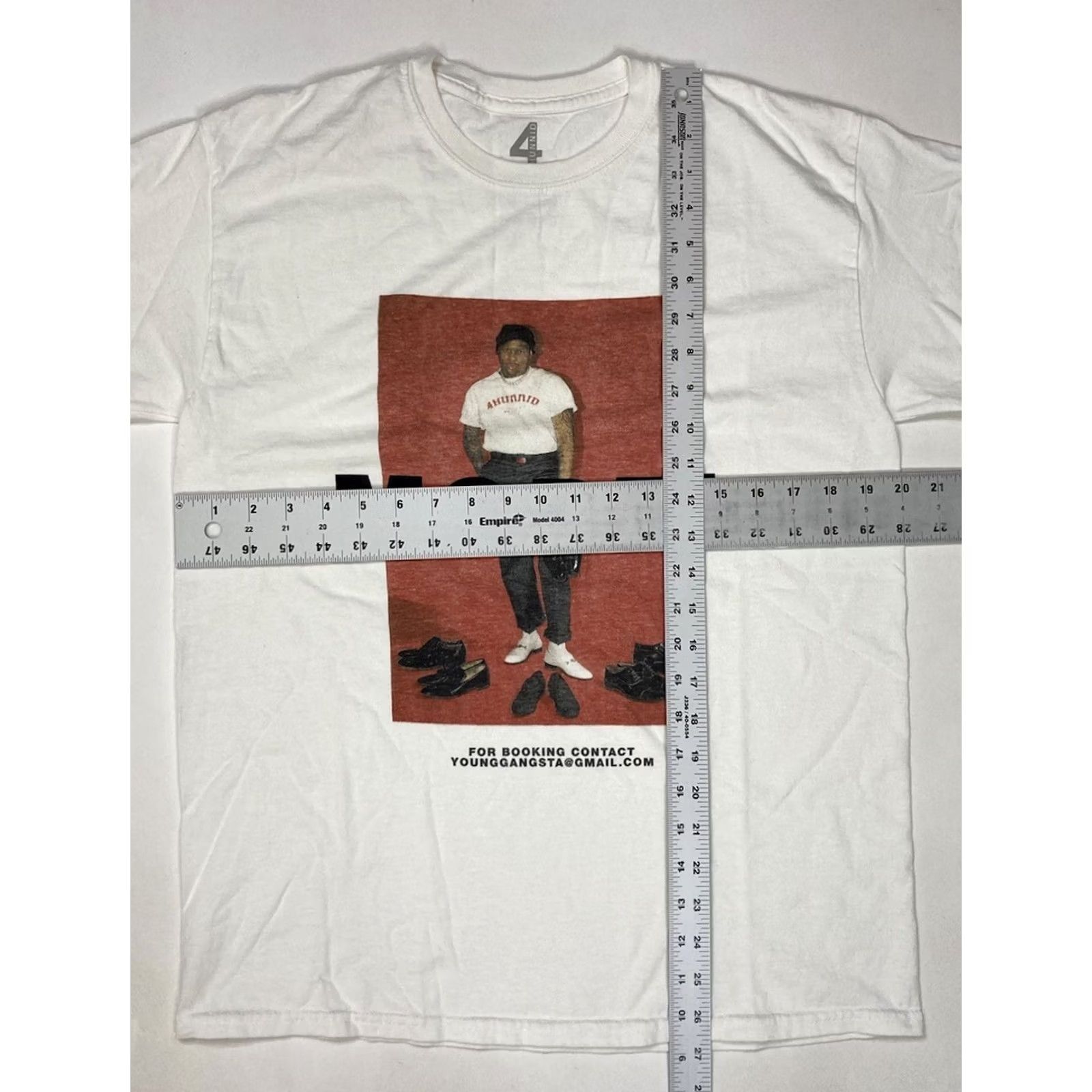 Vintage VINTAGE 4Hunnid T-Shirt Men Medium White Short Sleeve Crew Neck Graphic Print Hip Hop Music Shirt Mens Size US M / EU 48-50 / 2 - 5 Thumbnail