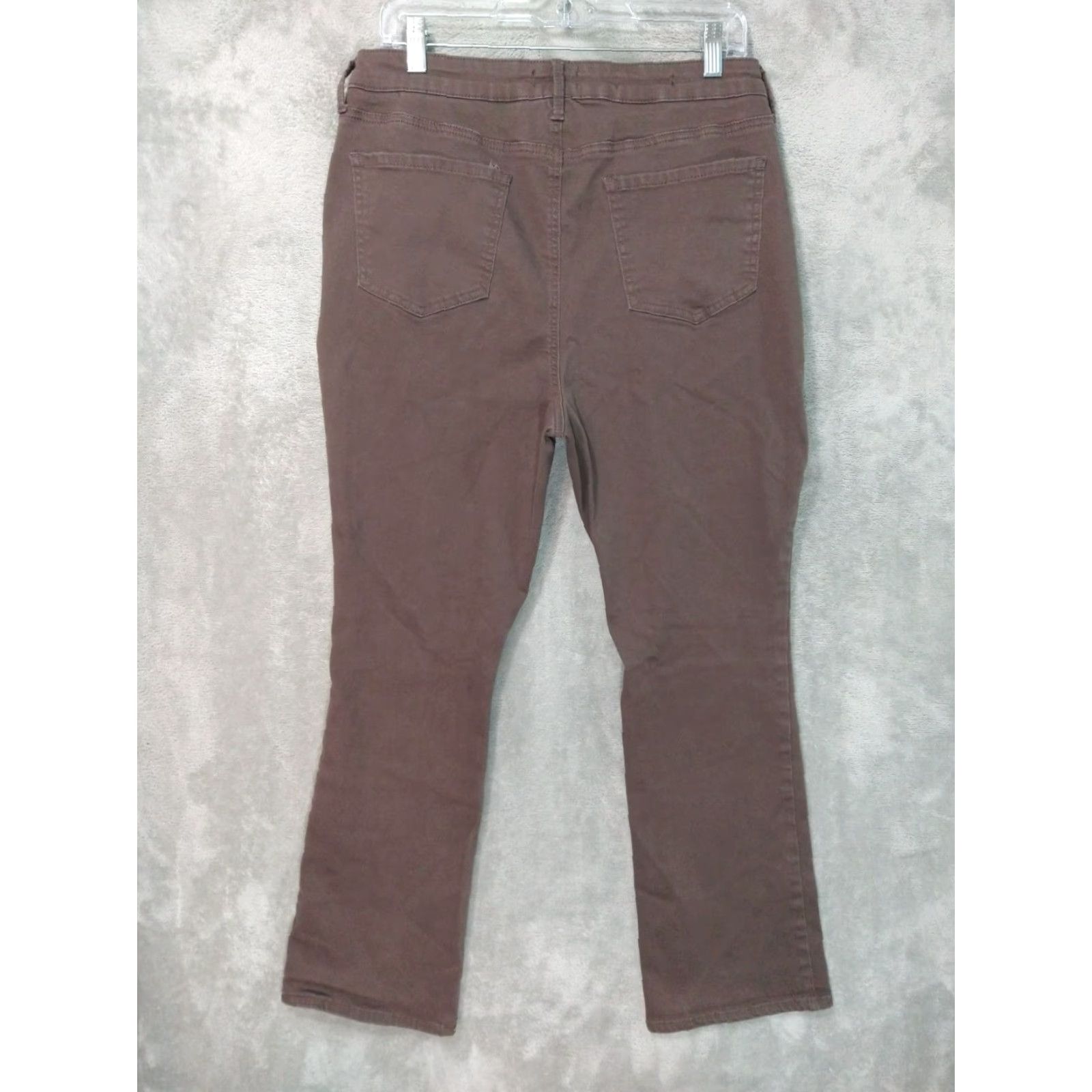 NYDJ NYDJ Jeans Women 14 Brown Denim Bootcut High Rise Stretch 5-Pocket 27 Inseam NYDJ Tummy Tuck Solid Button Zip Size 36" / US 14 / IT 50 - 2 Thumbnail