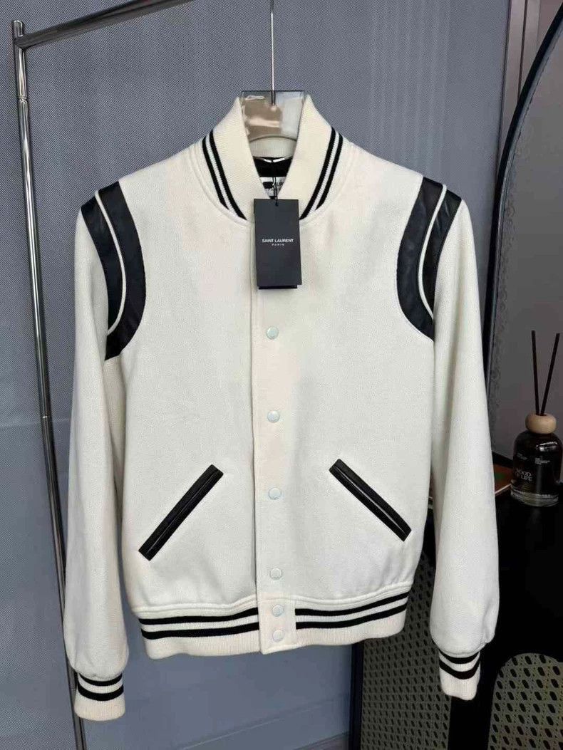 Saint Laurent Paris Saint Laurent Paris White baseball jacket-2506 Size US S / EU 44-46 / 1 - 1 Thumbnail