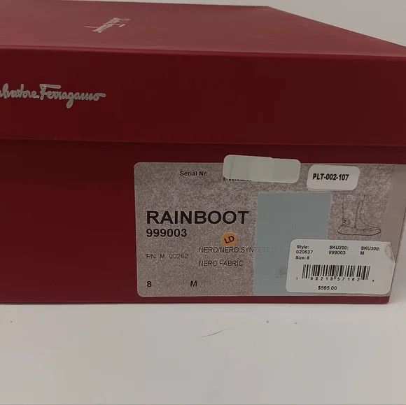 Salvatore Ferragamo Ferragamo Men's Gancini Detail Black Rain Boots - Size 8 Size US 8 / EU 41 - 15 Thumbnail
