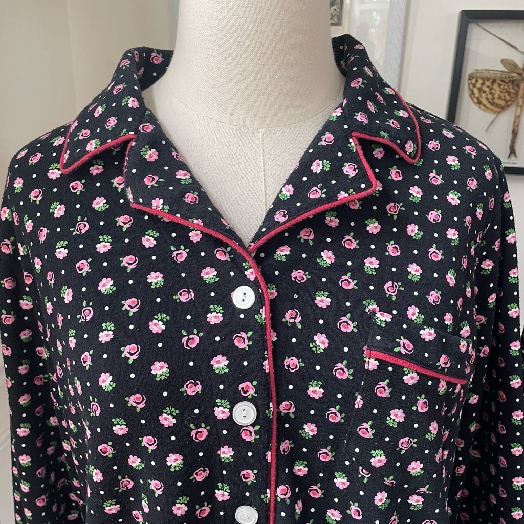 Lucky Brand Lucky Brand Women’s 2pc Long Pajama Set Black Pink L Size ONE SIZE - 3 Thumbnail
