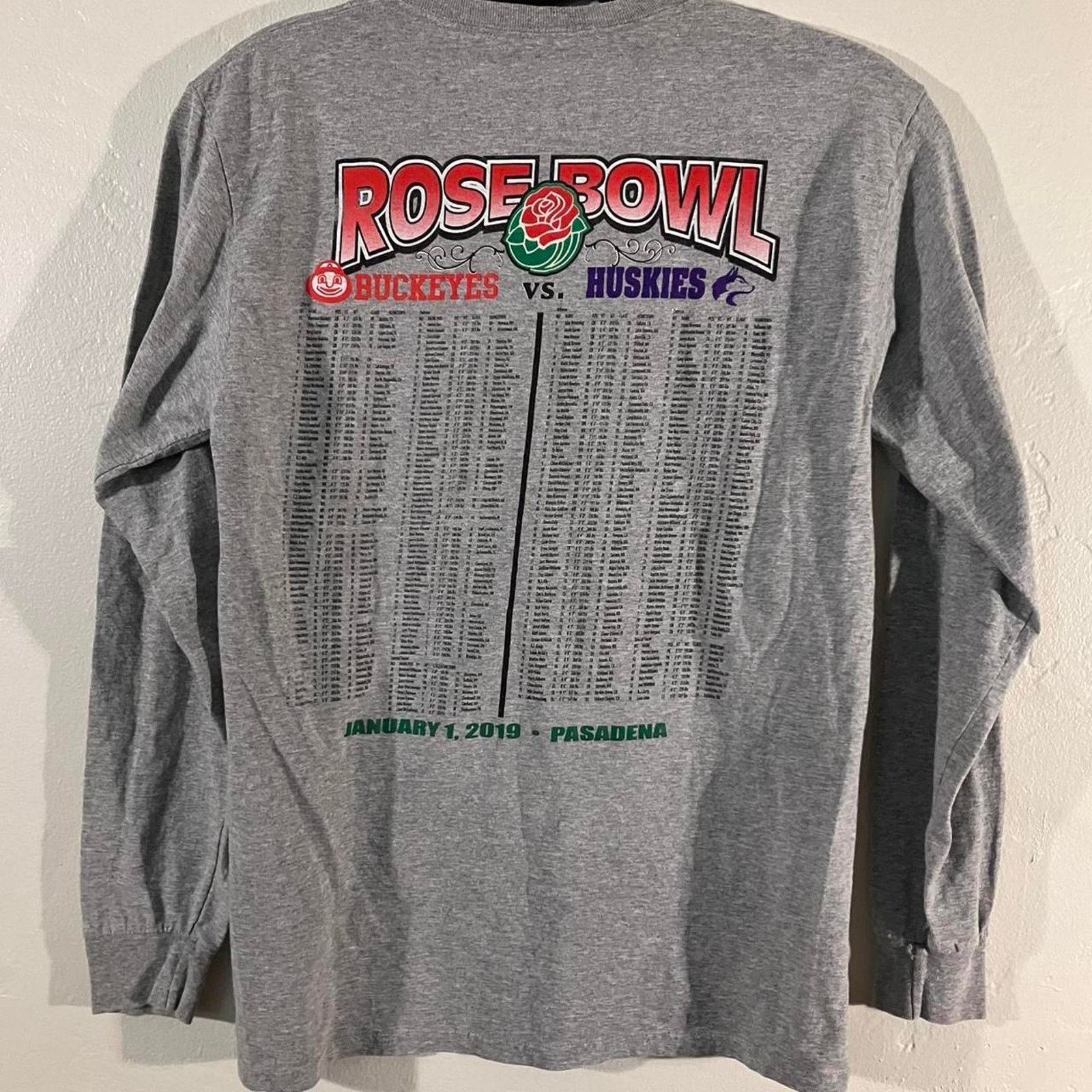 Fruit Of The Loom × NCAA 2019 Grey Buckeyes vs Huskies Rose Bowl T-shirt Medium Size US M / EU 48-50 / 2 - 4 Thumbnail