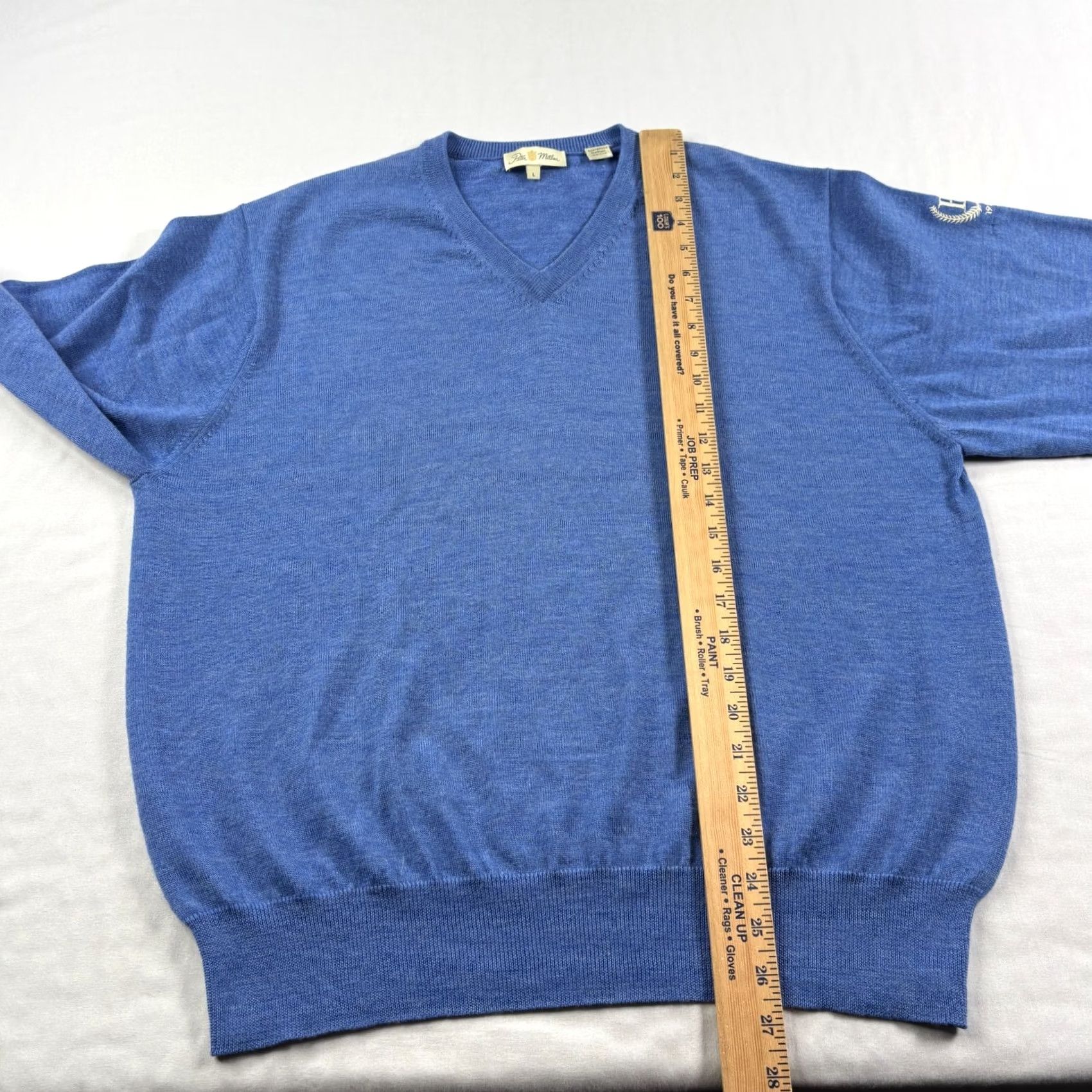 Peter Millar VINTAGE Peter Millar Wool Sweater Mens Large Blue V-Neck Golf Pullover Stretch Casual Size US L / EU 52-54 / 3 - 5 Thumbnail