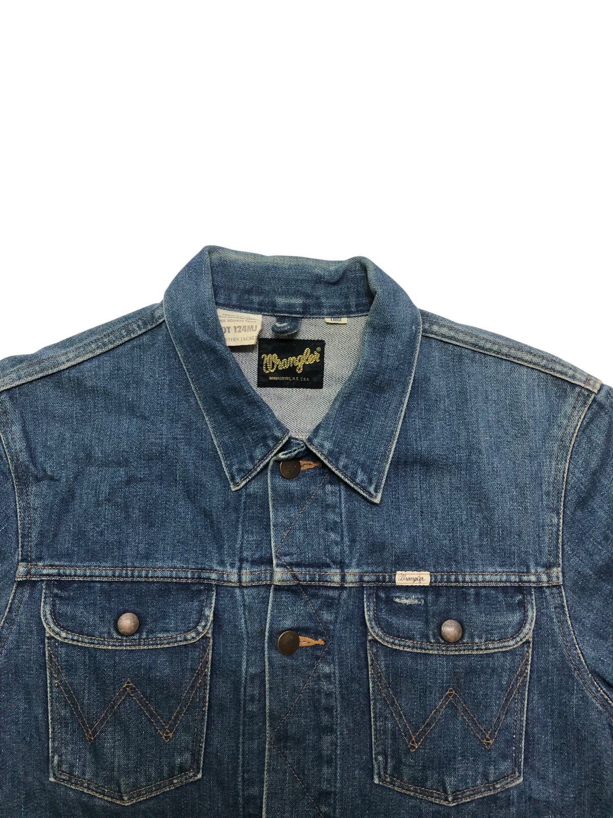 Wrangler Vintage 80s Wrangler 124MJ Denim Jacket Size US L / EU 52-54 / 3 - 4 Thumbnail