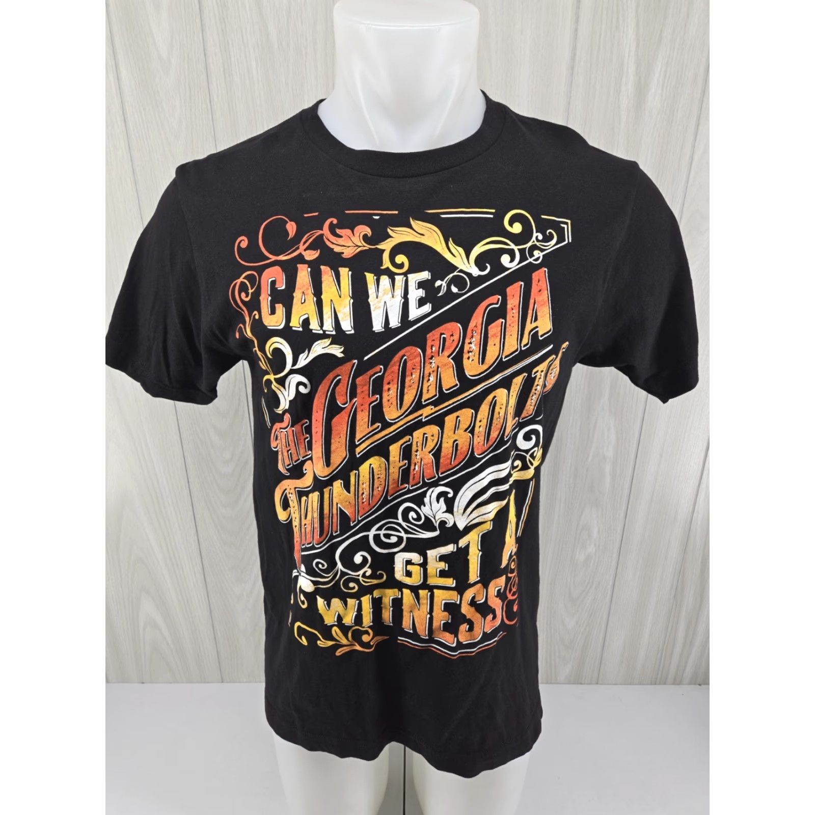 Tultex VINTAGE The Georgia Thunderbolts Can We Get A Witness T Shirt Black Cotton M Mens Short Sleeve Crew Neck 2020-2029 Tultex Sportsman All Seasons Size US M / EU 48-50 / 2 - 2 Thumbnail
