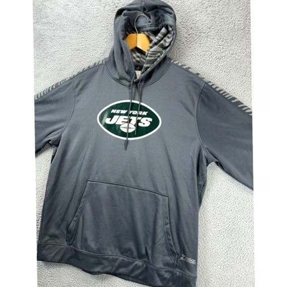 NFL New York Jets Hoodie Sweatshirt Mens 2XL Grey NFL Team Apparel Jersey Pullover Sweater Size US XXL / EU 58 / 5 - 7 Thumbnail
