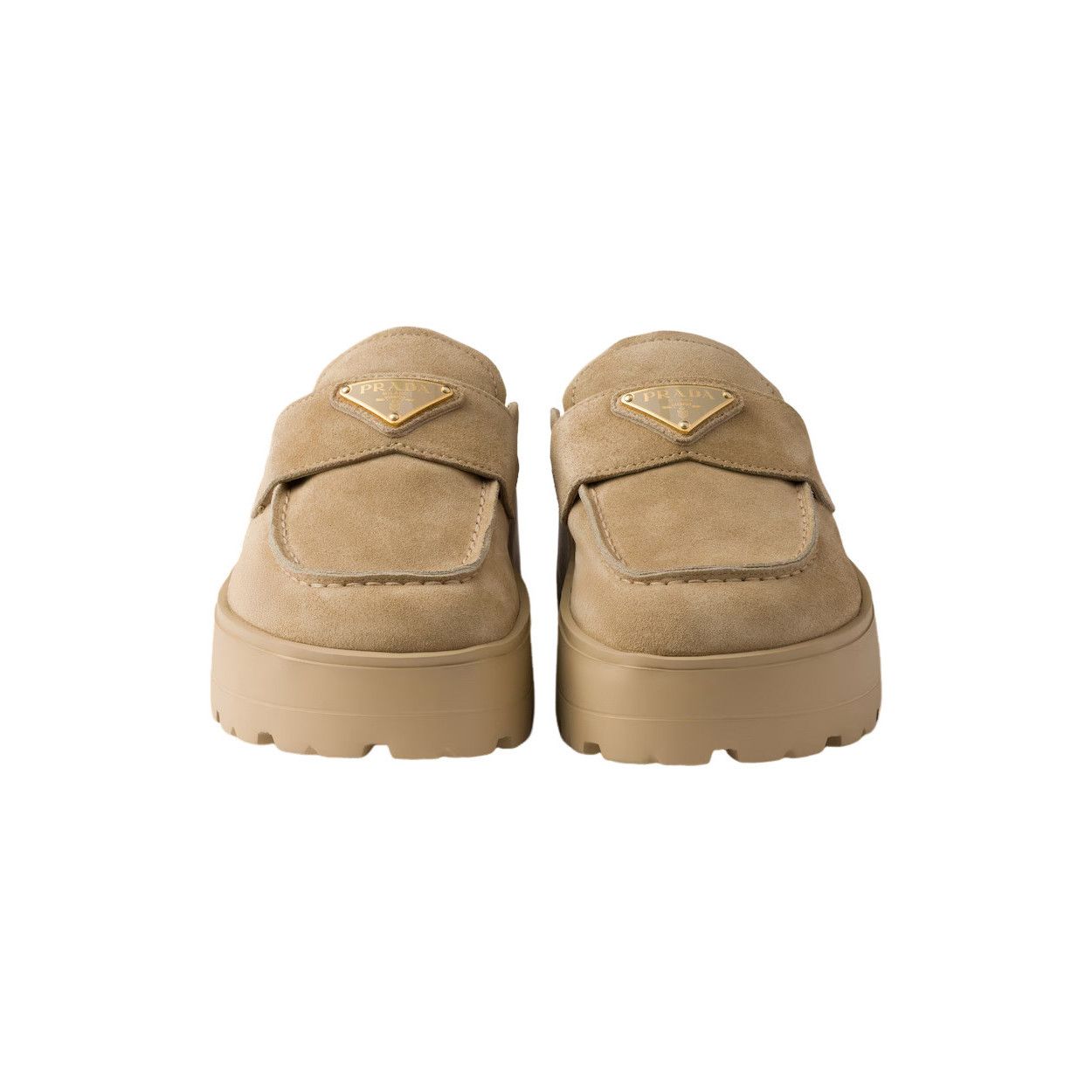 Prada PRADA $1250 Ecru Suede Platform Mules New & Authentic (Women Size US 9 / IT 39 - 5 Thumbnail