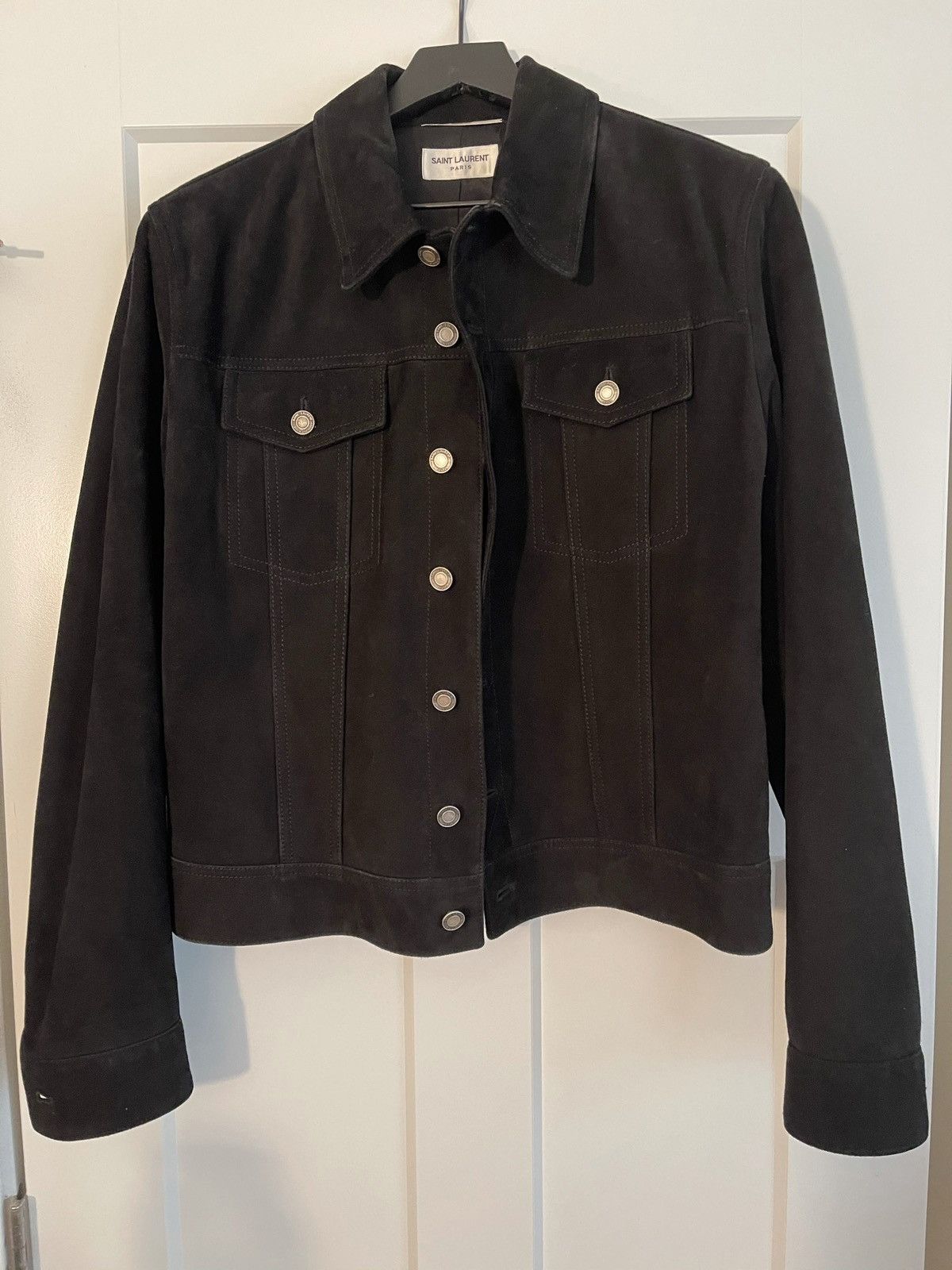 Saint Laurent Paris Saint Laurent Suede Trucker Size US M / EU 48-50 / 2 - 1 Thumbnail
