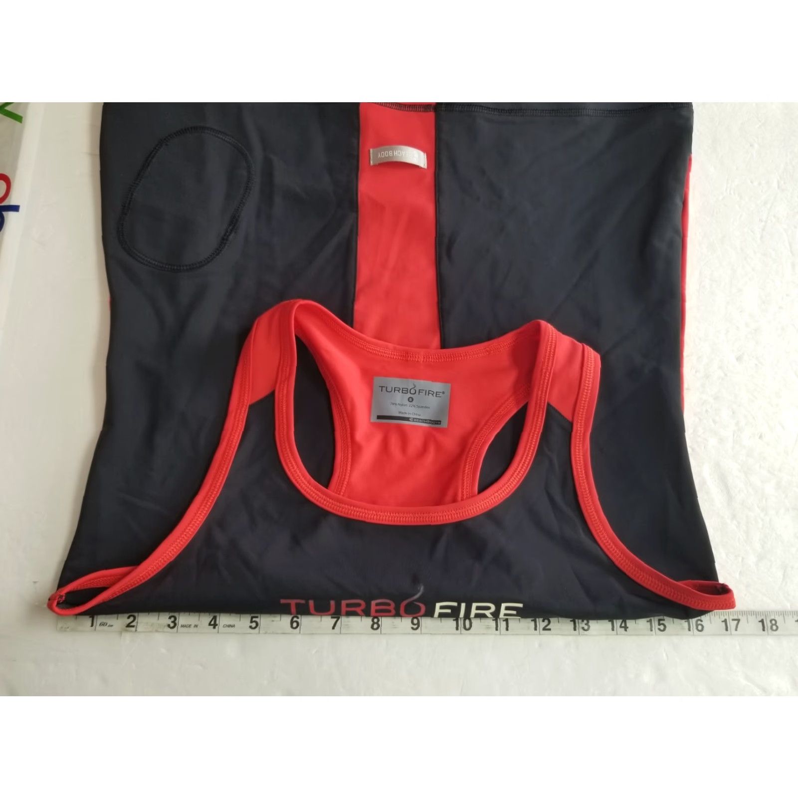 Vintage Turbo Fire Womens Tank Small Racerback Active Running Beachbody Red Black Tank Top Size S / US 4 / IT 40 - 3 Thumbnail