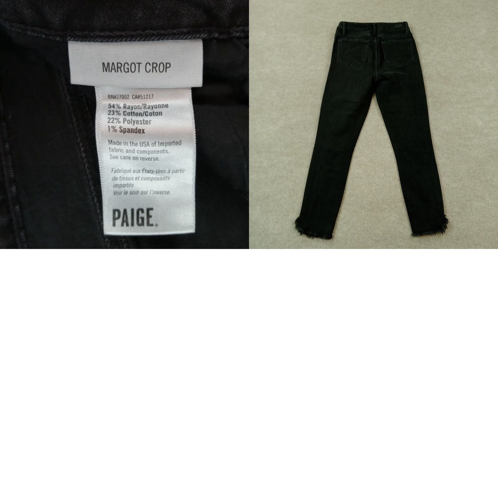 Paige Paige Womens Jeans 28 Black Denim Skinny Margot Crop Size 26" / US 2 / IT 38 - 8 Thumbnail