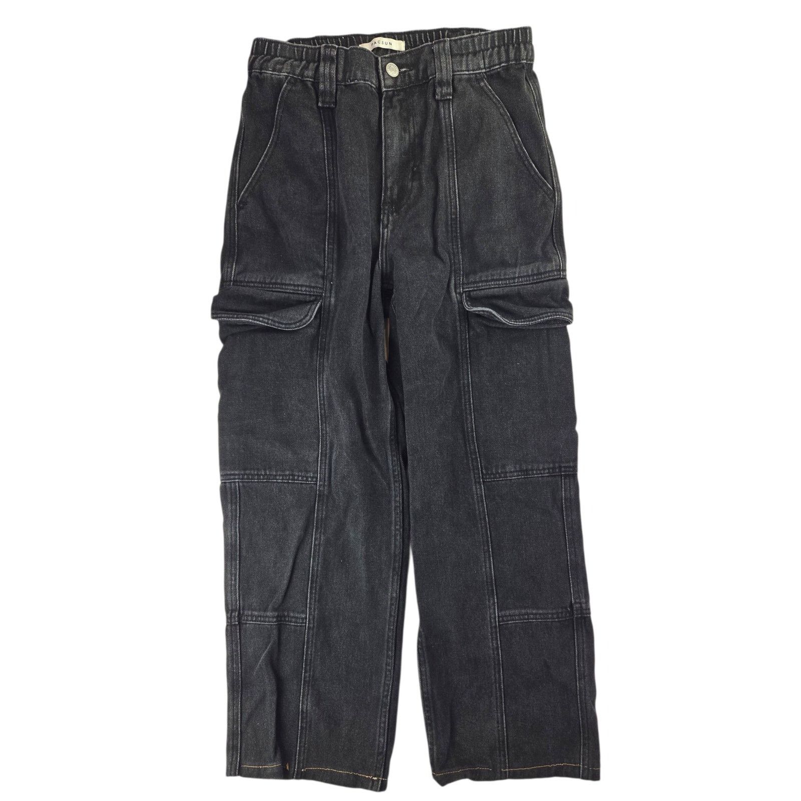 Pacsun Pacsun | Black Elastic Waist Cargo Jeans | Size Small Size 28" / US 6 / IT 42 - 1 Thumbnail
