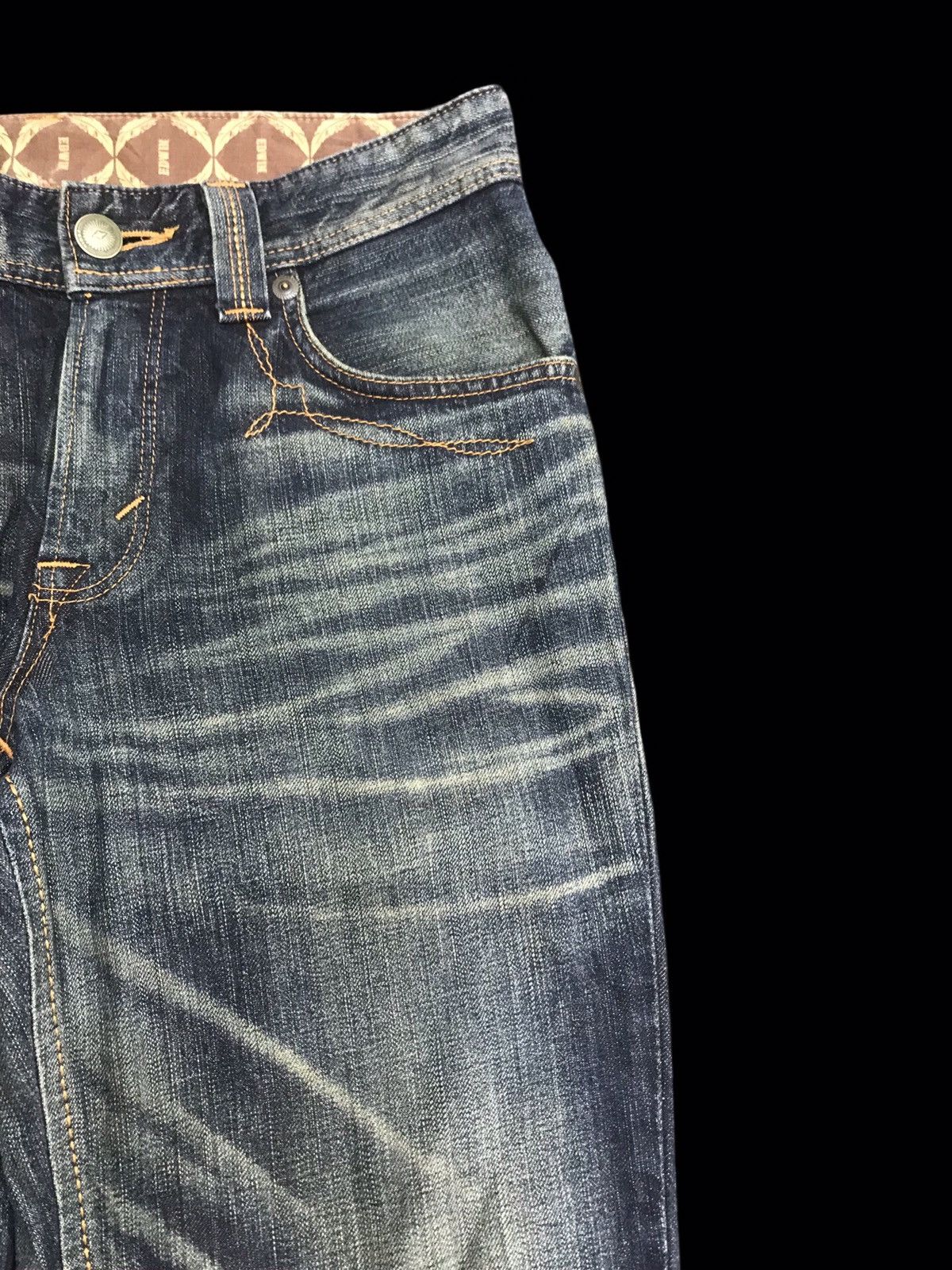 Edwin 💥FLARE💥SICK BUFFALO HEAD EDWIN FLARE DISTRESSED DENIM F203 Size US 33 - 3 Thumbnail