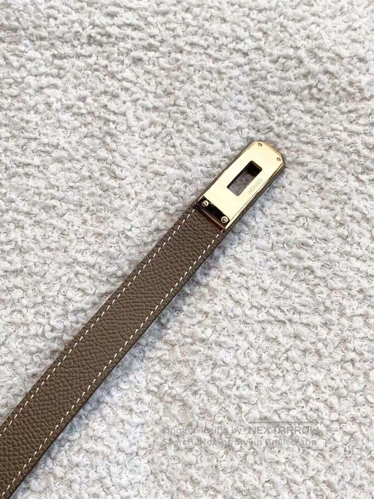 Hermes Hermes Golden brown kelly buckled the belt| Size ONE SIZE - 4 Thumbnail