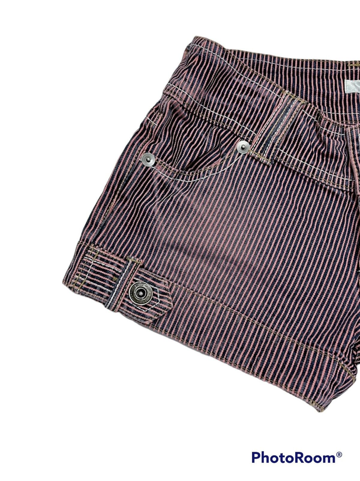 Japanese Brand Vintage Y2K pink stripe shorts 🎀💗 Size 28" / US 6 / IT 42 - 3 Thumbnail