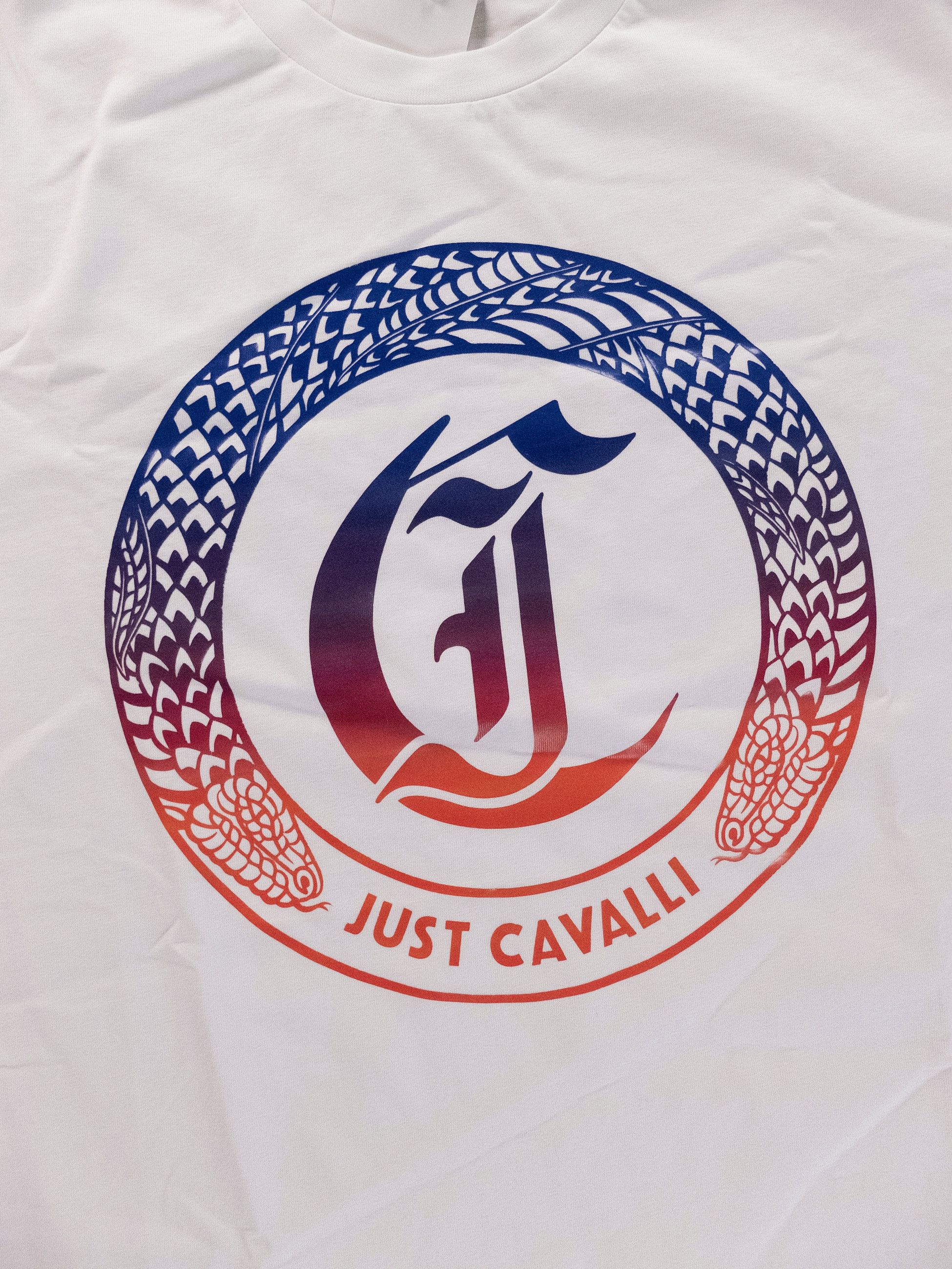 Just Cavalli JUST CAVALLI logo print white cotton t-shirt Small Size US S / EU 44-46 / 1 - 6 Thumbnail
