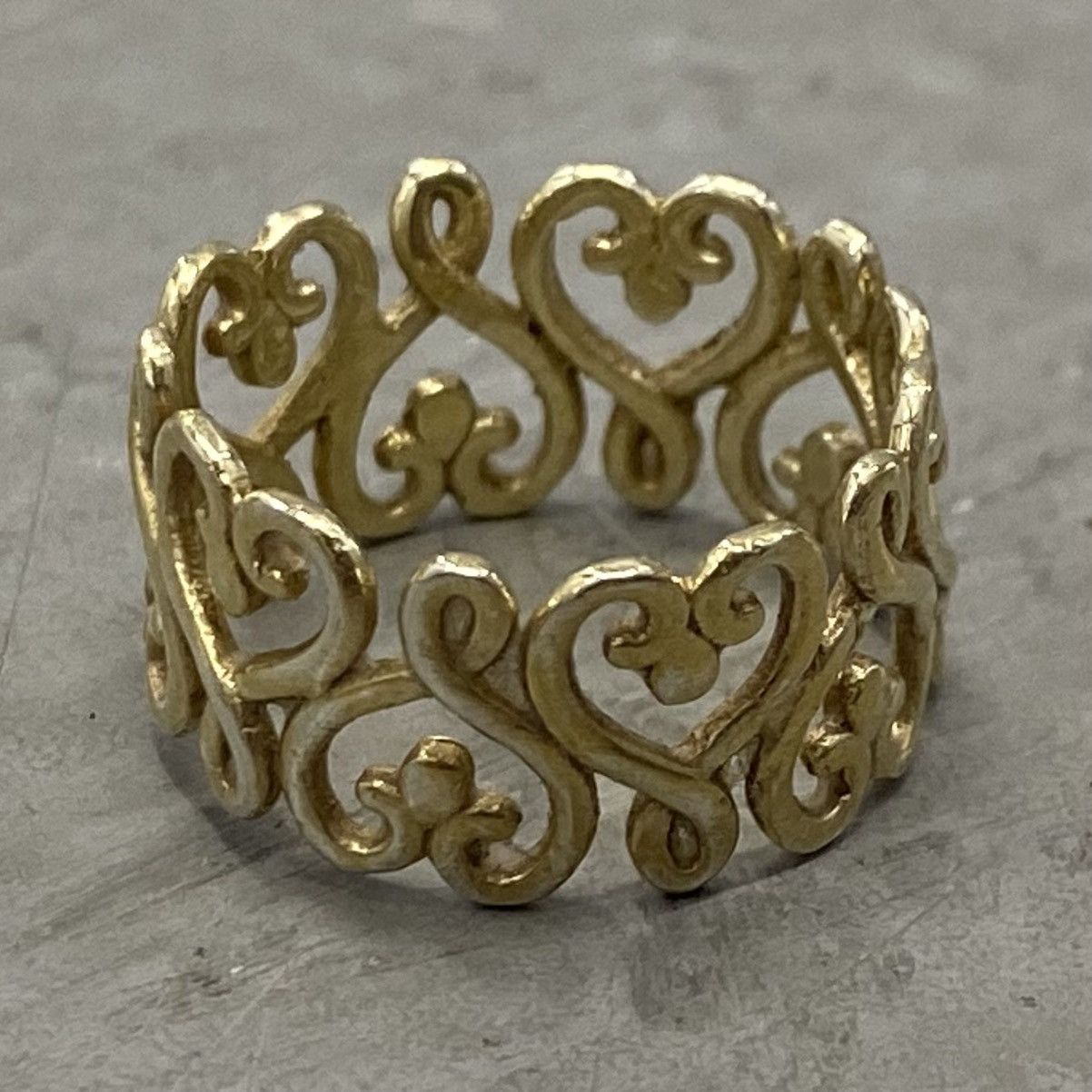 Japanese Brand × Kapital × Vintage Vtg Y2K Sterling Silver Gothic Twisted Heart Wide Band Ring Size ONE SIZE - 2 Thumbnail