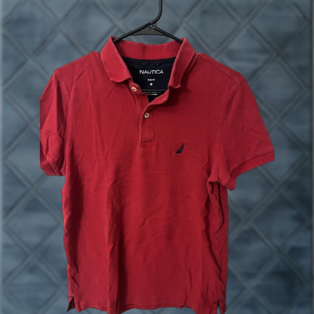 Nautica Nautica Polo Shirt Men Short Sleeve Slim Fit Red M - Classic Brand Logo Golf Boating Casual Shirt Size US M / EU 48-50 / 2 - 1 Thumbnail