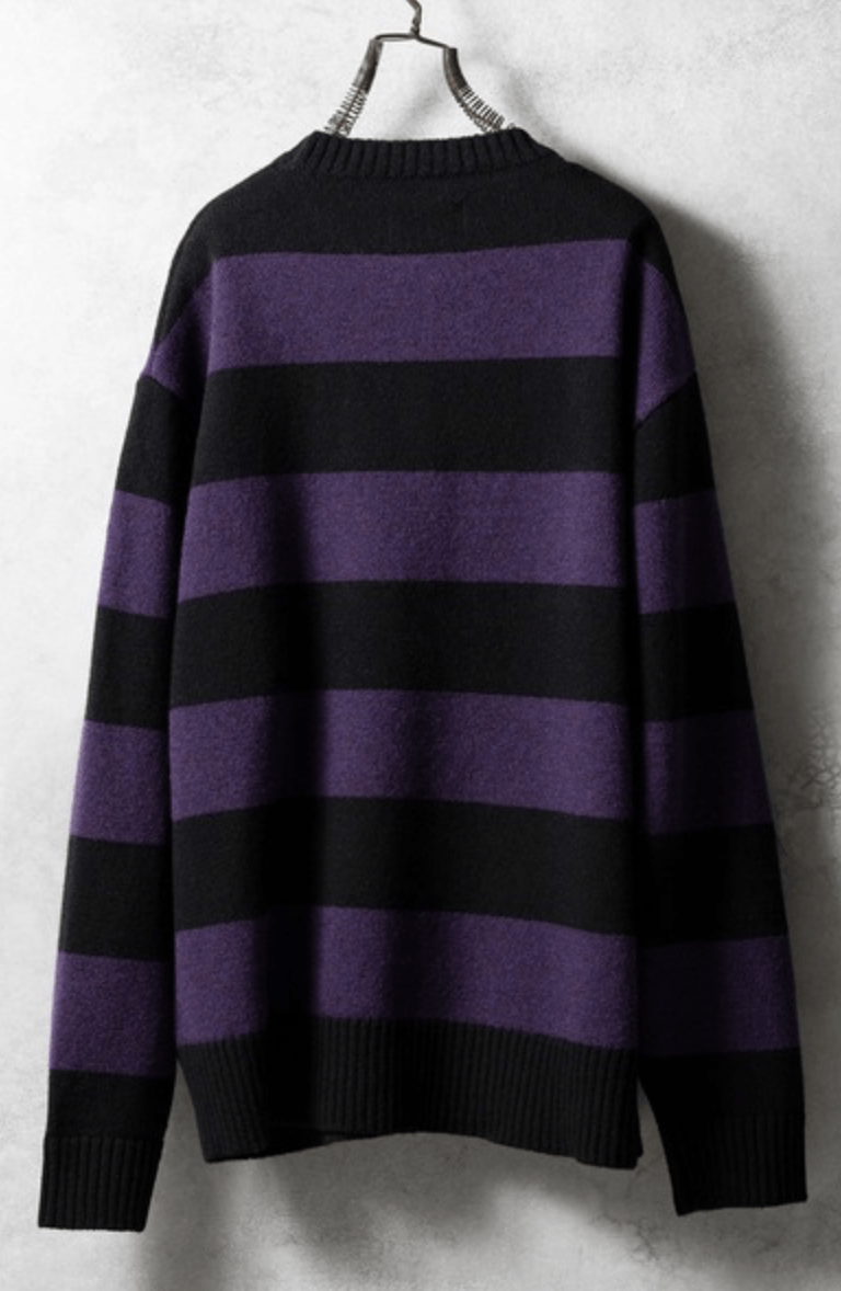 Number (N)ine number nine SHETLAND WOOL WIDE STRIPED KNIT Sweater Size US L / EU 52-54 / 3 - 2 Thumbnail