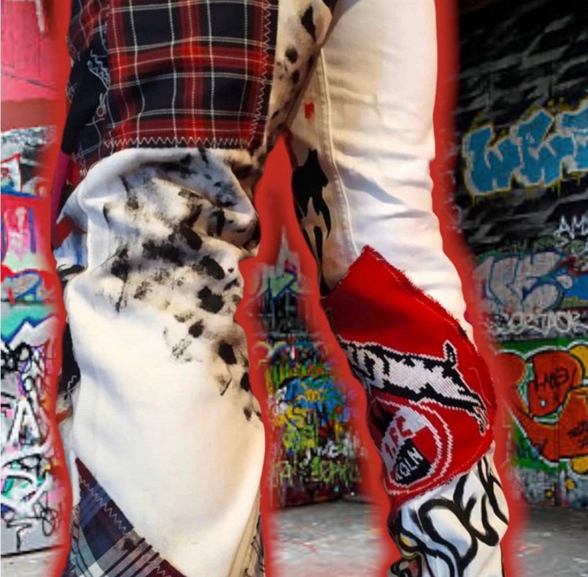 Levi's 🆕 MiSHaBoY Custom 1 of 1 Hand Painted 🎨 CRiMe SceNe DeNiM👖🔥 Size US 32 / EU 48 - 2 Thumbnail