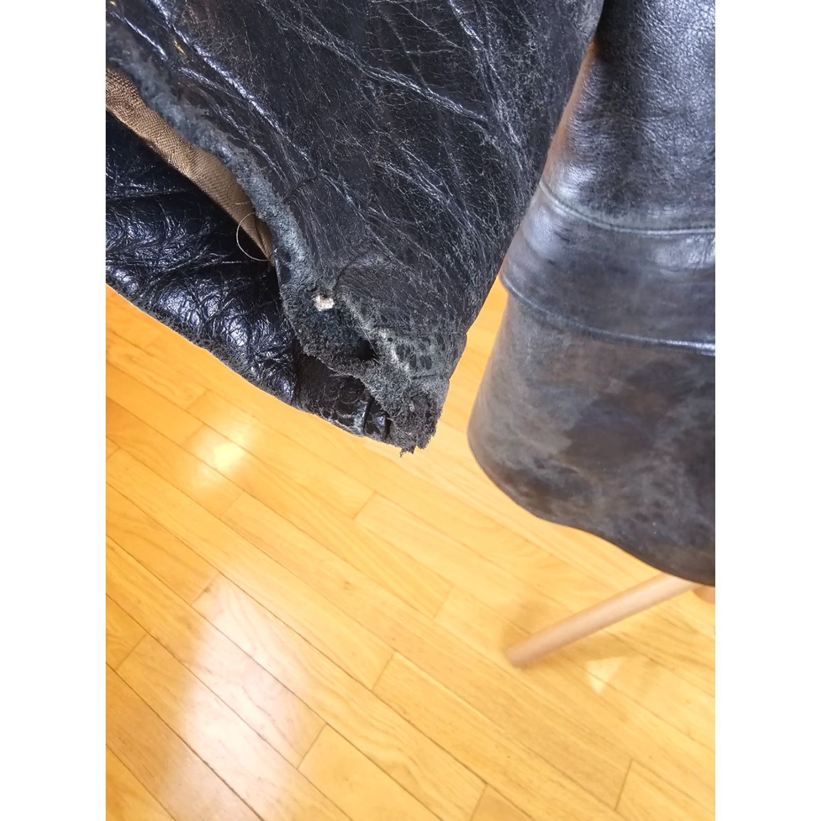 Vintage VINTAGE Unbranded SHEEPSKIN SHEARLING LINING BLACK LEATHER JACKET SZ 42 Coat Men Size US XS / EU 42 / 0 - 6 Thumbnail