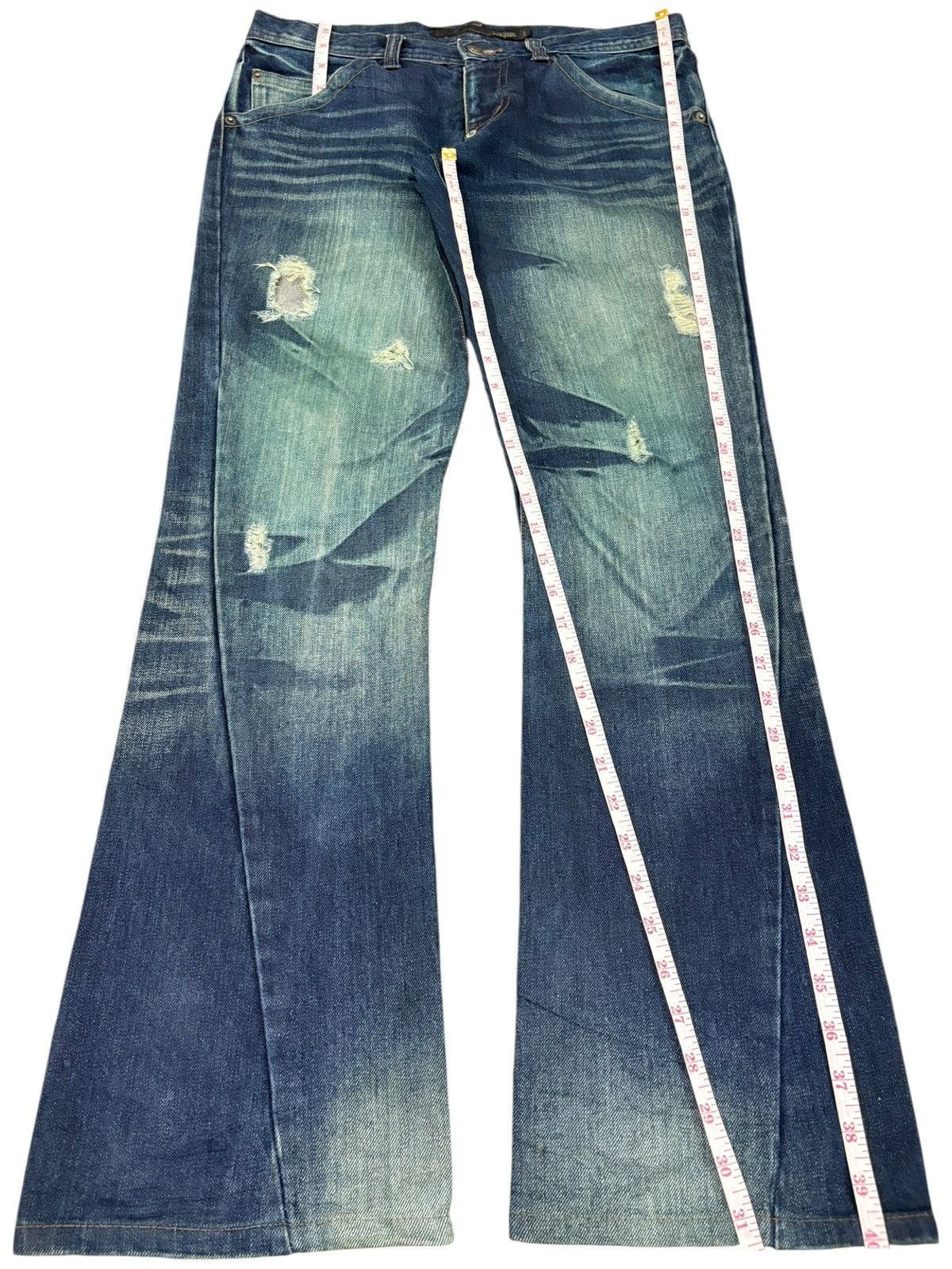 Schlussel Vintage Japanese Schlussel Sick Mud Wash Distress Flare Jean Size US 32 / EU 48 - 8 Thumbnail