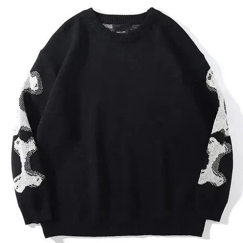 Aran Isles Knitwear Oversized Skeleton Bone Printed Knitted Sweaters Size US L / EU 52-54 / 3 - 2 Thumbnail