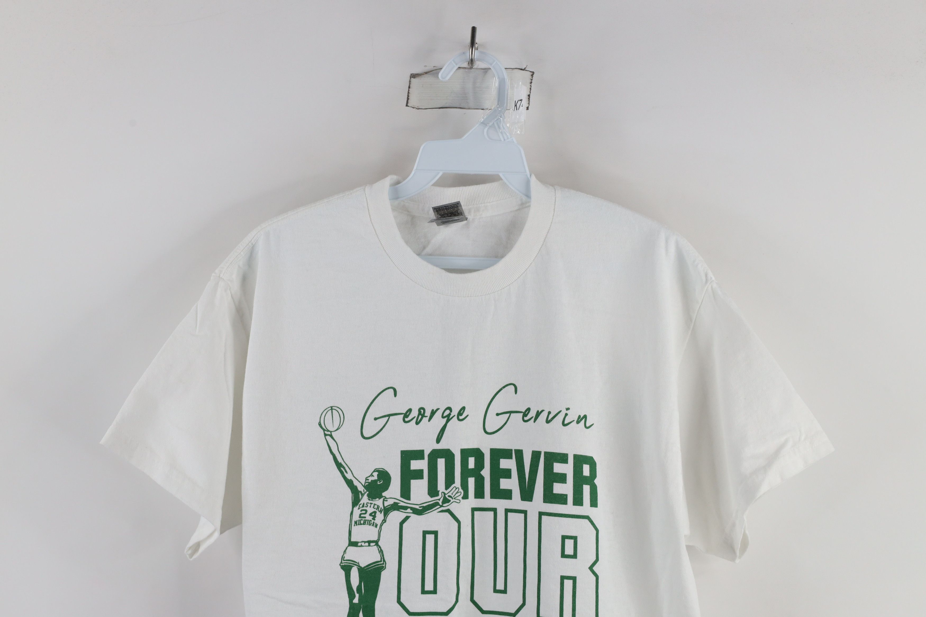Vintage George Gervin Eastern Michigan University Basketball T-Shirt Size US M / EU 48-50 / 2 - 2 Thumbnail